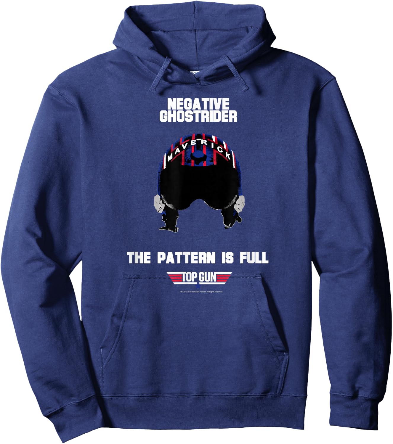 Top Gun Negative Ghostrider Helmet Action Movie Hoodie - Hoodie | Navy