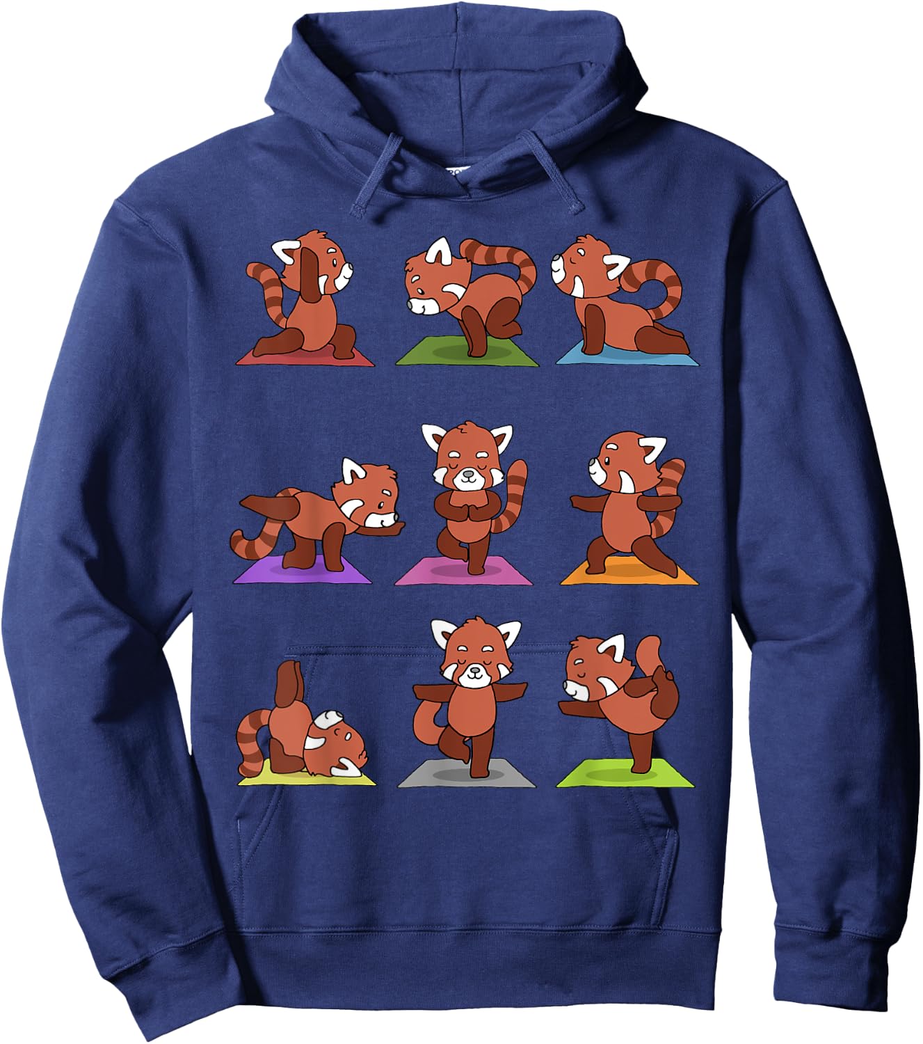 Red Panda Yoga Funny Red Pandas In Yoga Poses Hoodie - Hoodie | Navy