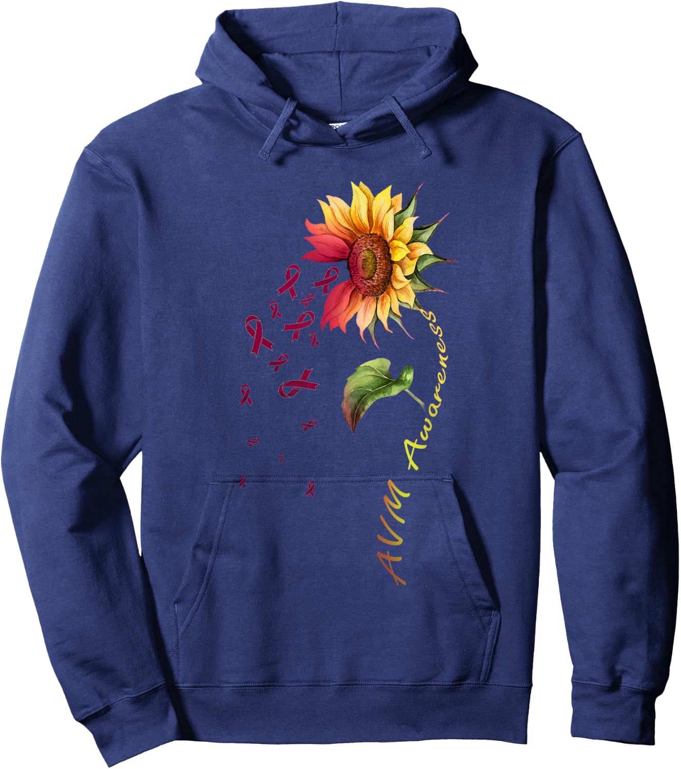 AVM Awareness Sunflower Shirt Hoodie - Hoodie | Navy