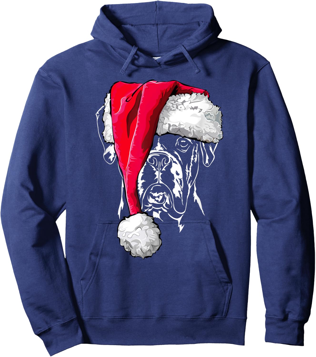Funny German Boxer Santa Christmas Dogs Hoodie - Hoodie | Navy