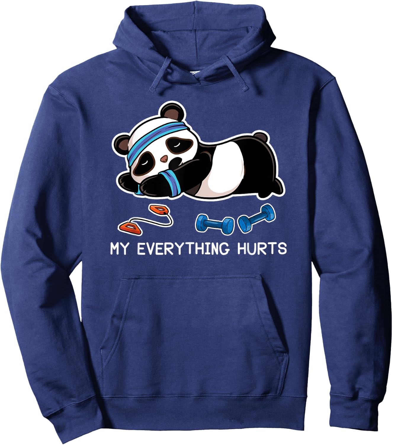 Panda Workout Gym My Everything Hurts Hoodie - Hoodie | Navy