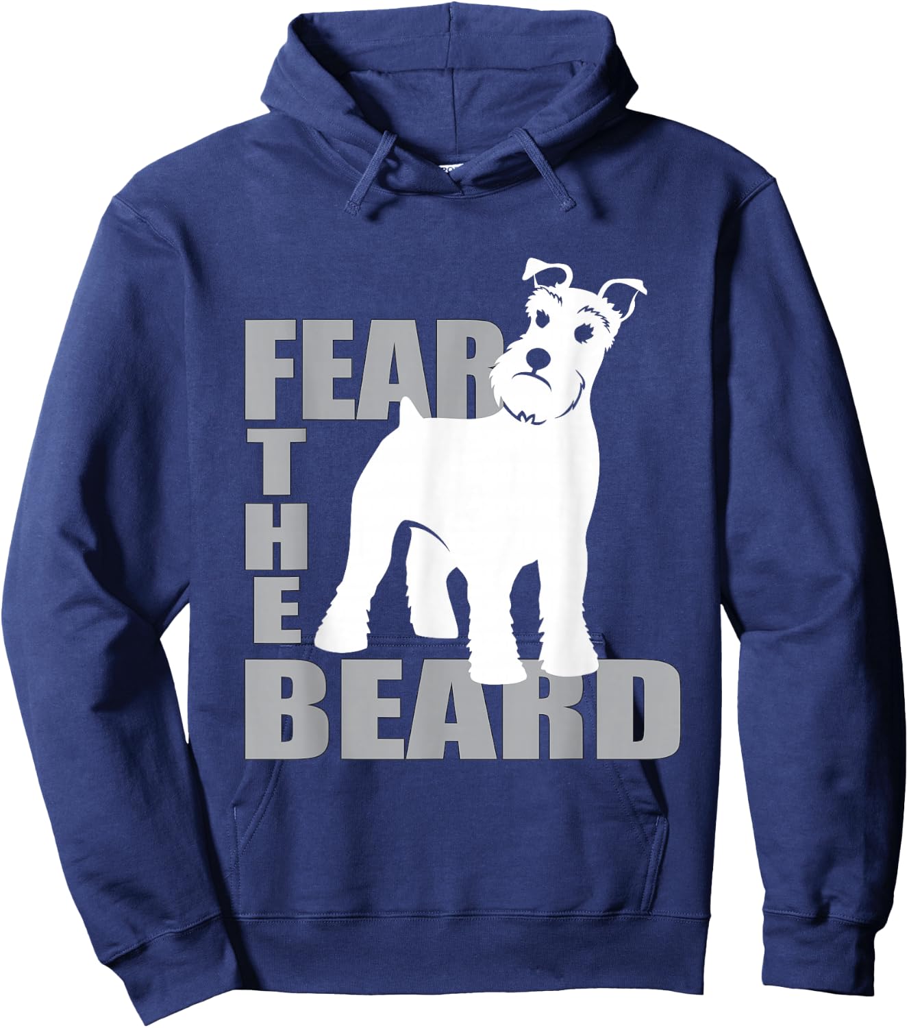 Fear the Beard | Schnauzer Dog Hoodie - Hoodie | Navy