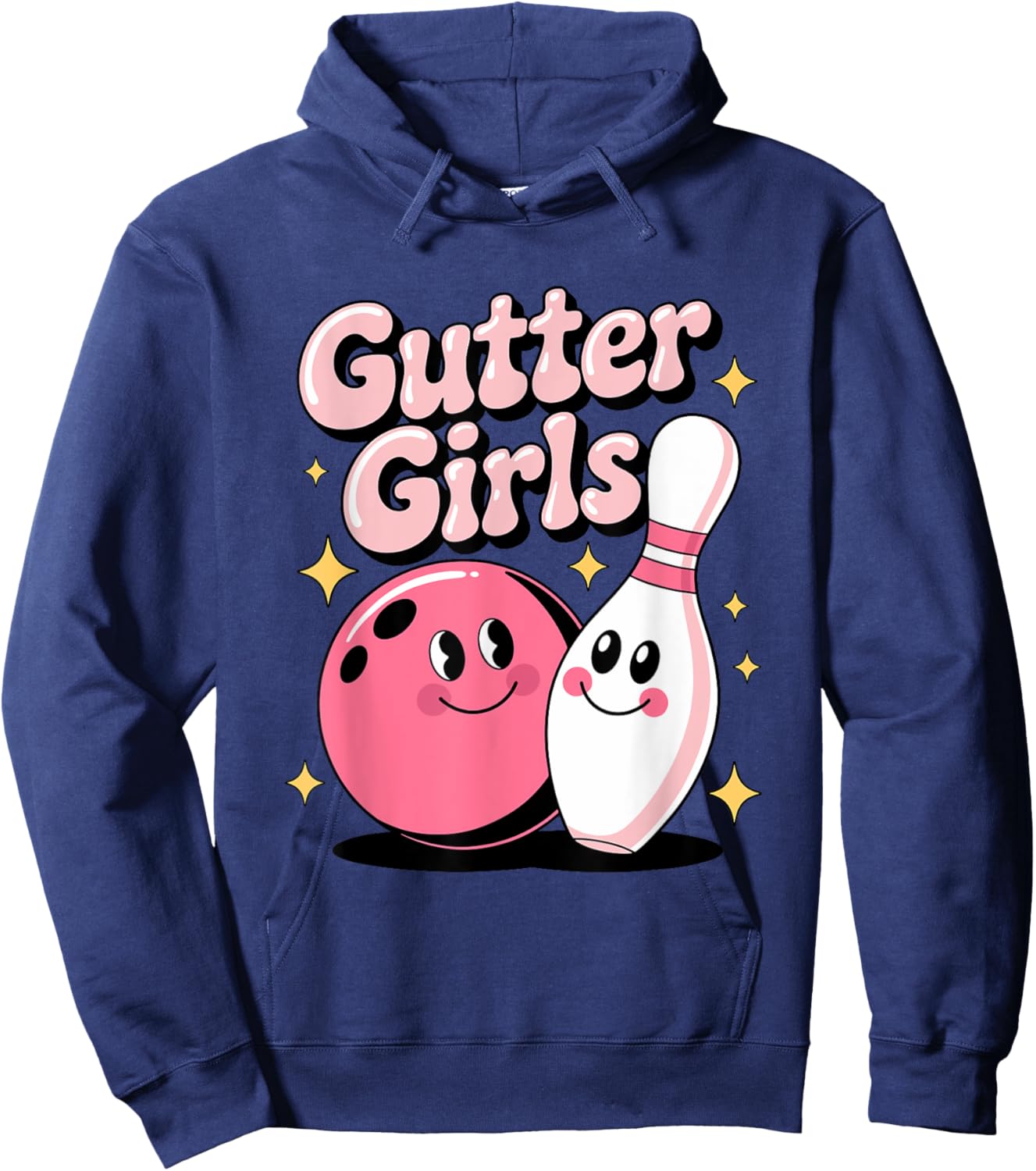 Cute Gutter Girls Bowling Team Hoodie - Hoodie | Navy
