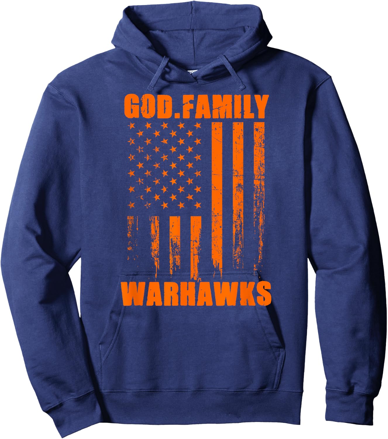 Seminole Warhawks God. Family. Vintage USA Flag Hoodie - Hoodie | Navy