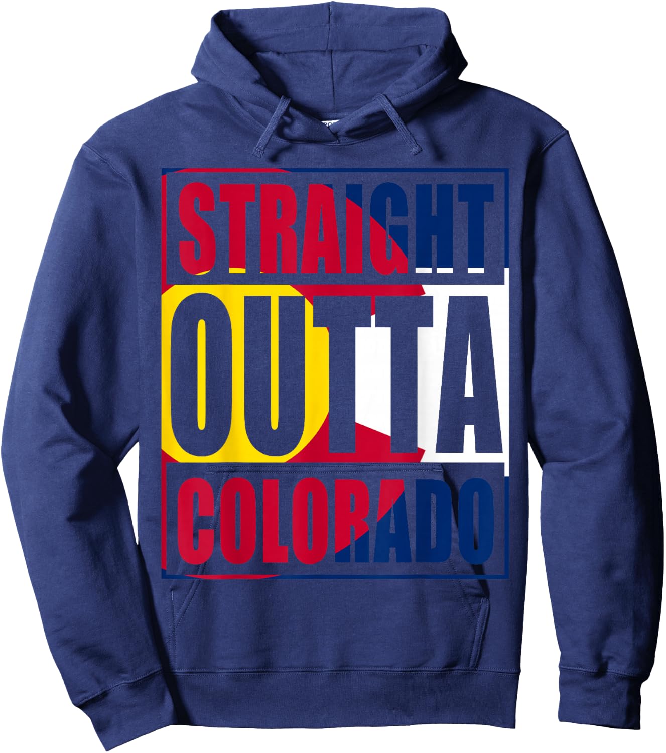 Straight Outta Colorful Colorado Flag Hoodie - Hoodie | Navy