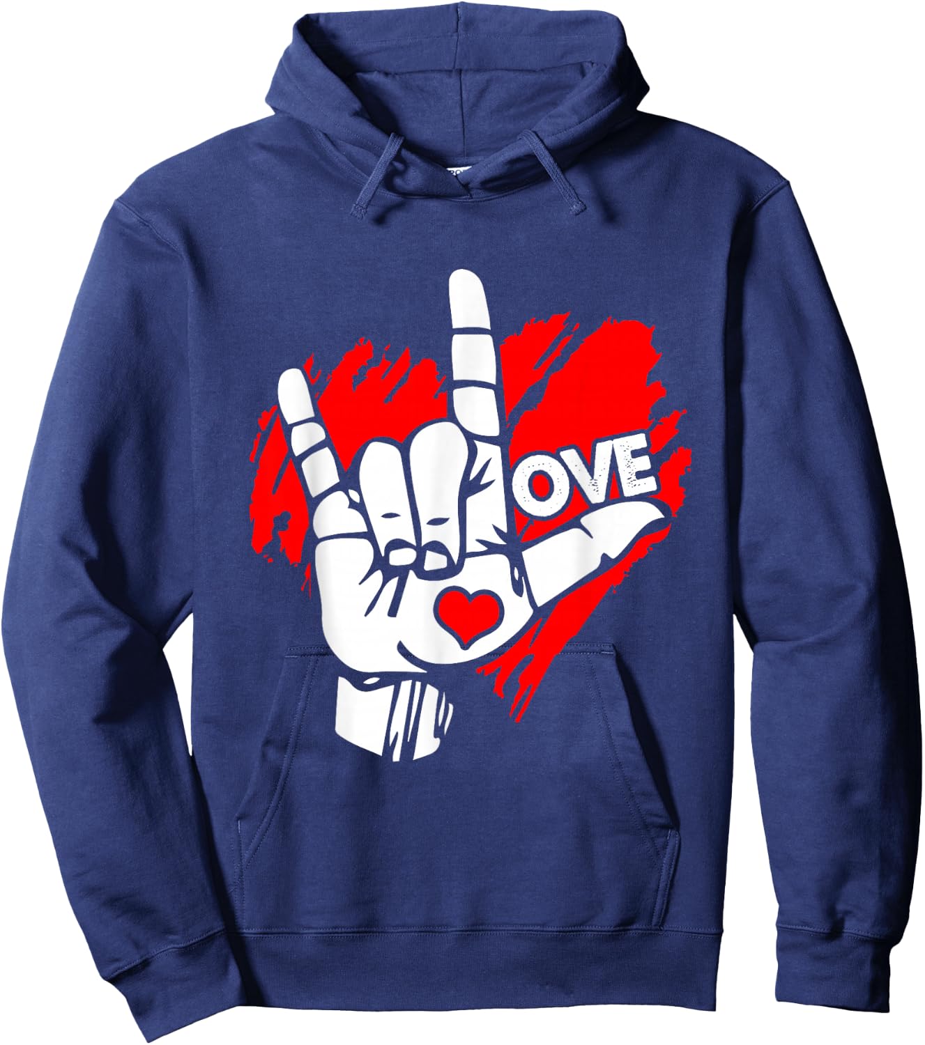 I Love You Sign Language ASL Speak Languages Hoodie - Hoodie | Navy
