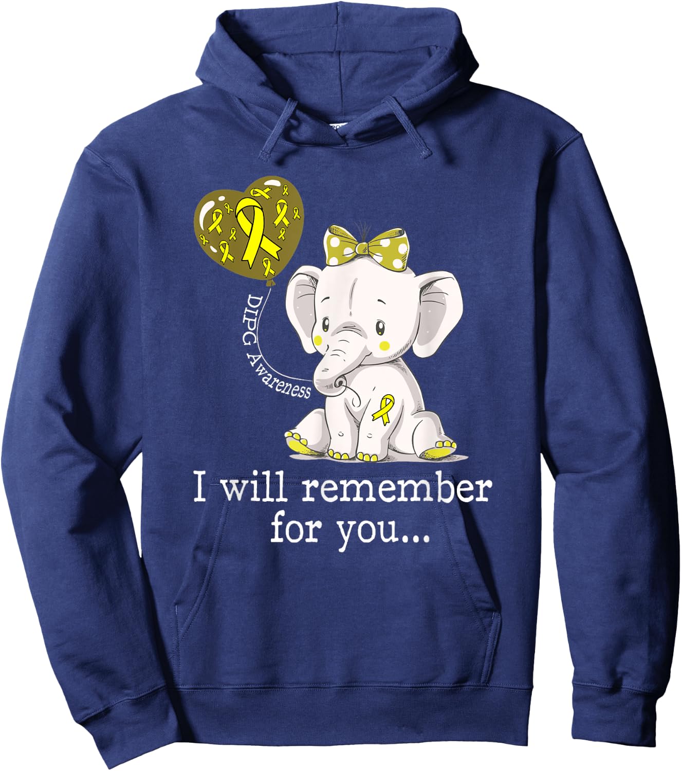 DIPG Awareness Elephant Hoodie - Hoodie | Navy