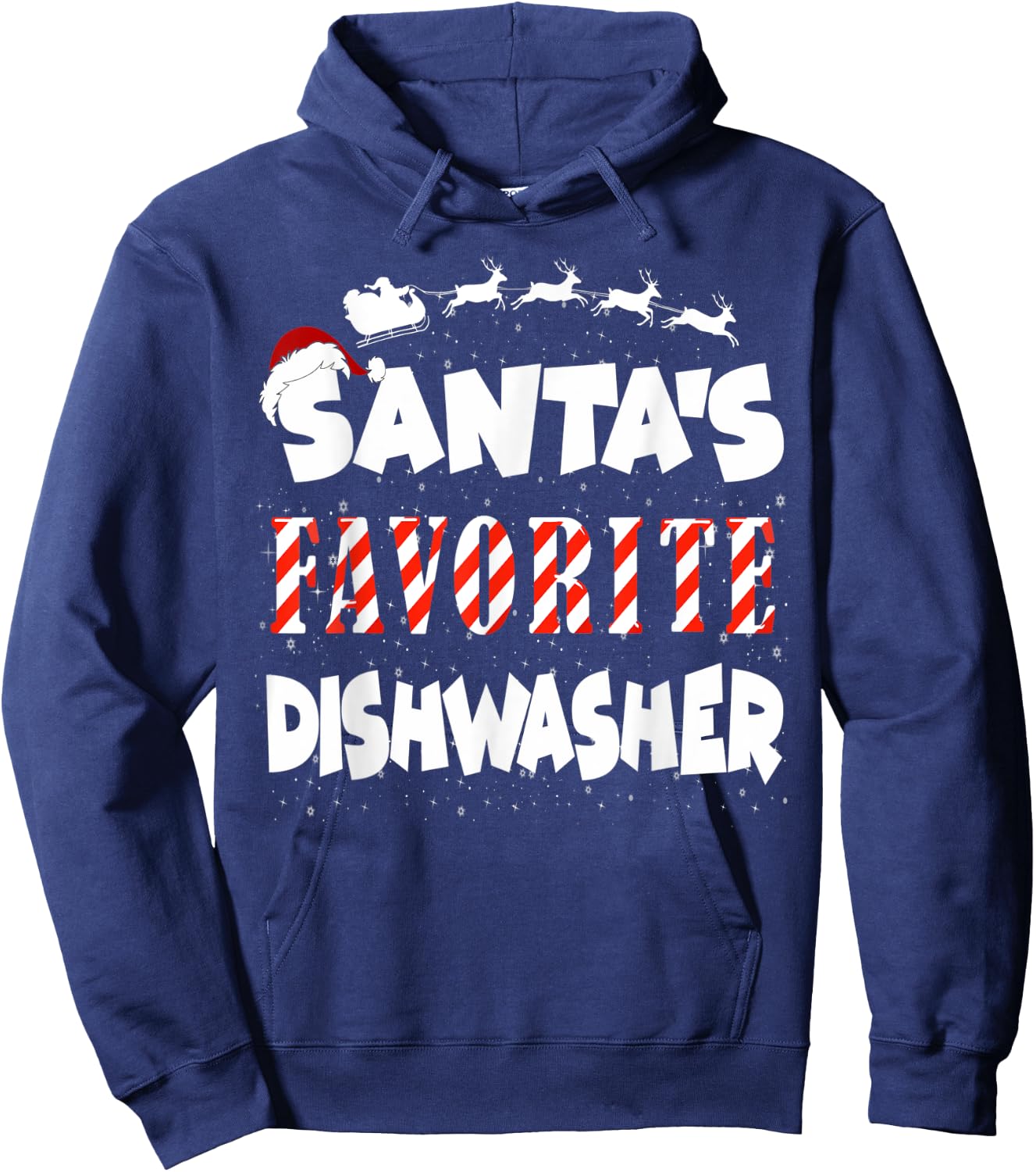 Santa's Favorite Dishwasher - Christmas Hoodie - Hoodie | Navy