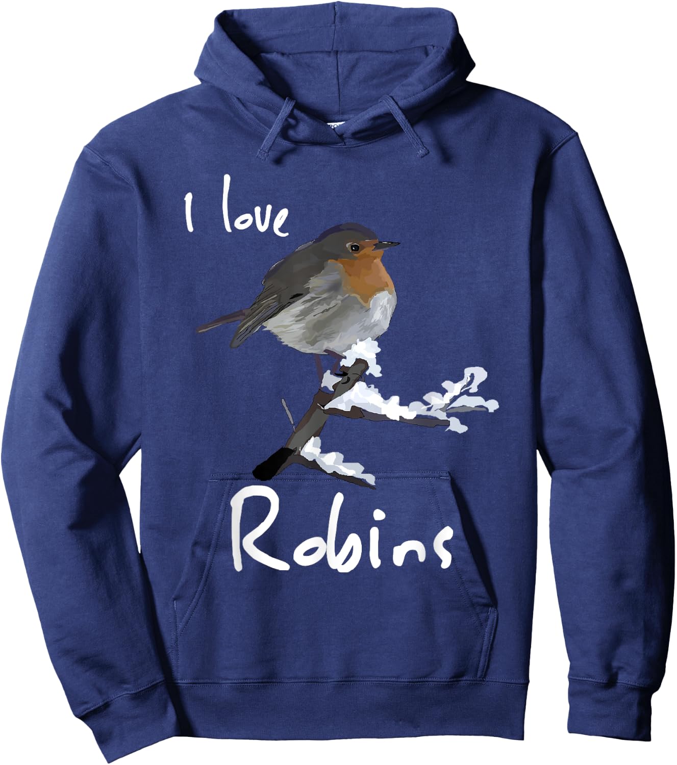 I Love Robins Garden Bird Lovers Shirt Hoodie - Hoodie | Navy