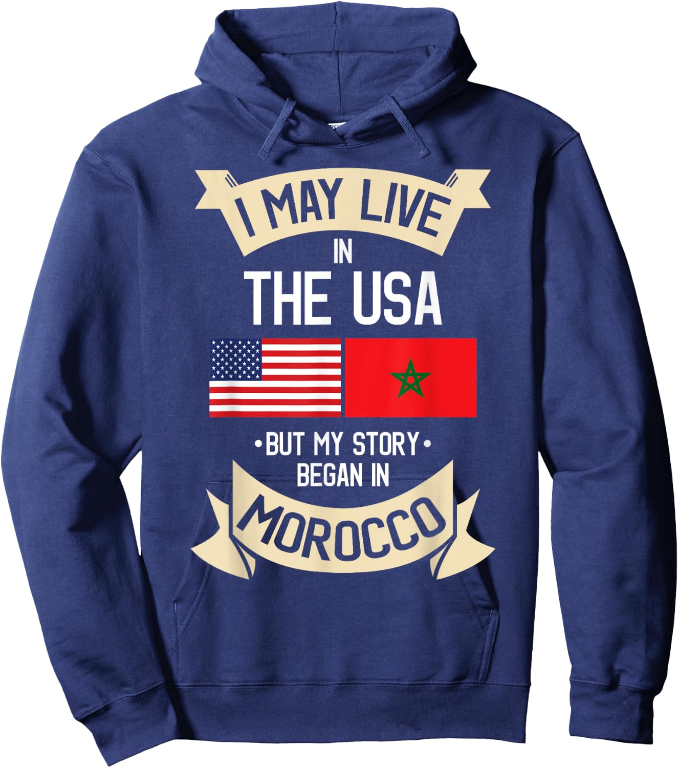 American Flag Morocco Moroccan Roots Gifts Hoodie - Hoodie | Navy