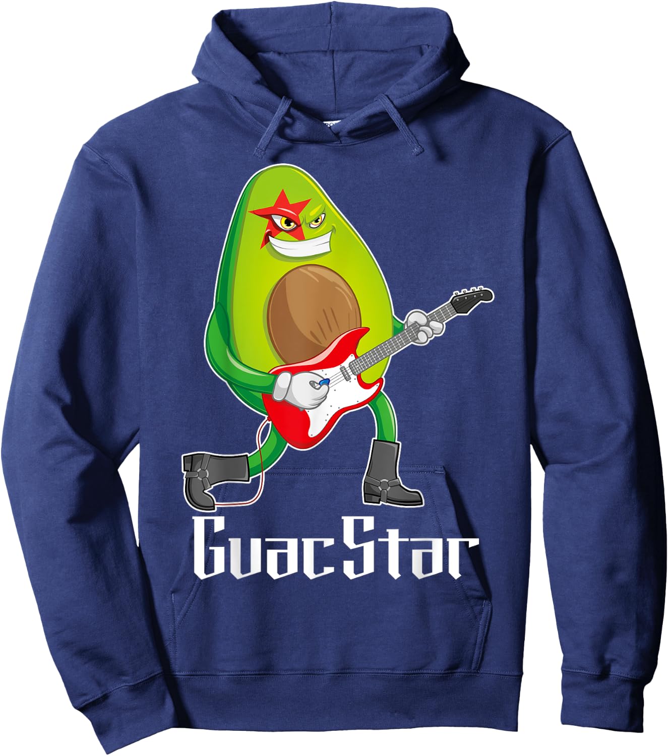 Guac Star - Avocado Rock Star Funny Guacamole Hoodie - Hoodie | Navy