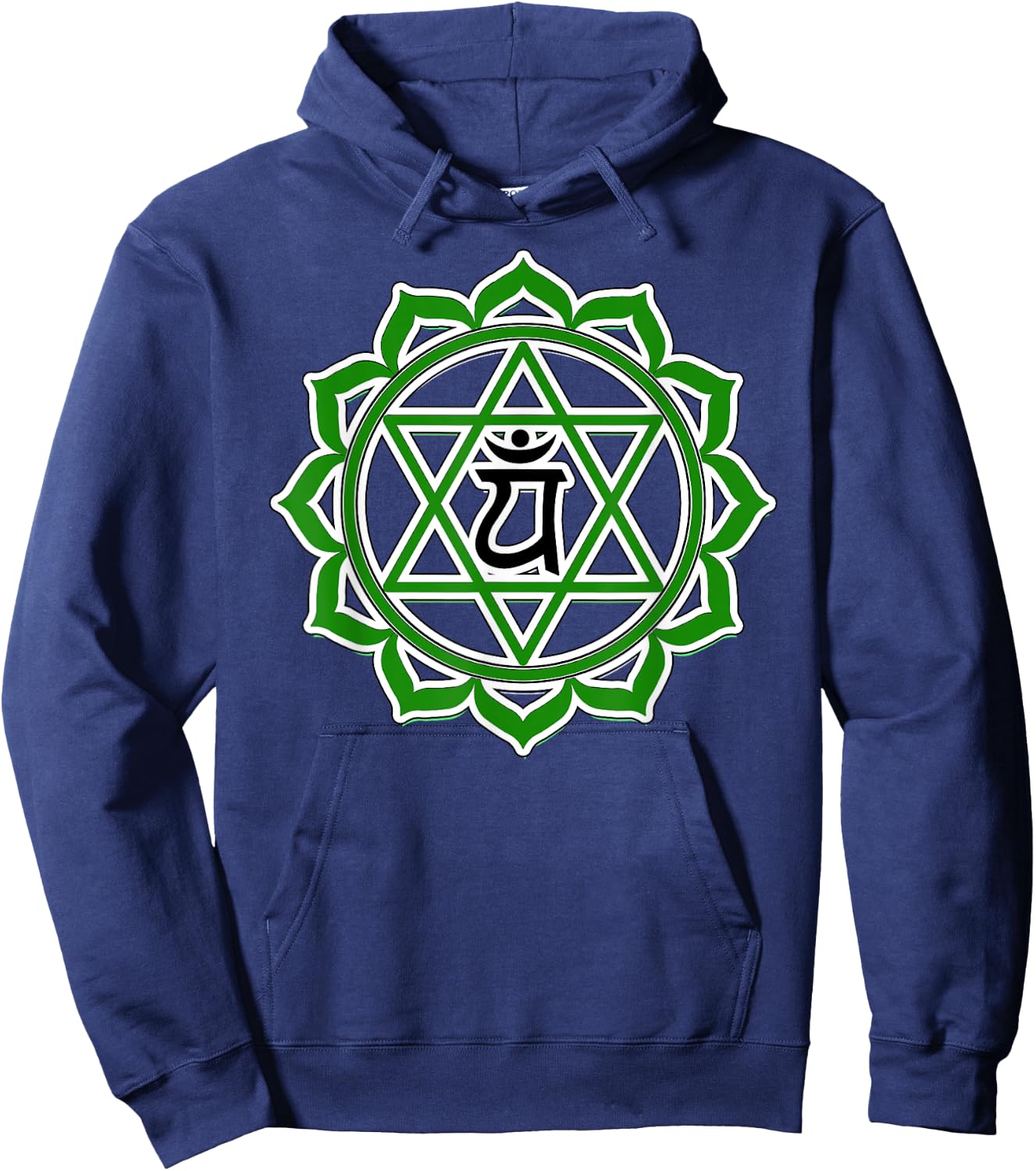 Yoga Anahata Heart Green Chakra Hoodie - Hoodie | Navy