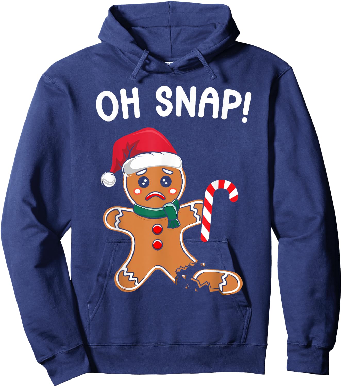 Oh Snap Christmas Gingerbread Man Cookie Baking Hoodie - Hoodie | Navy