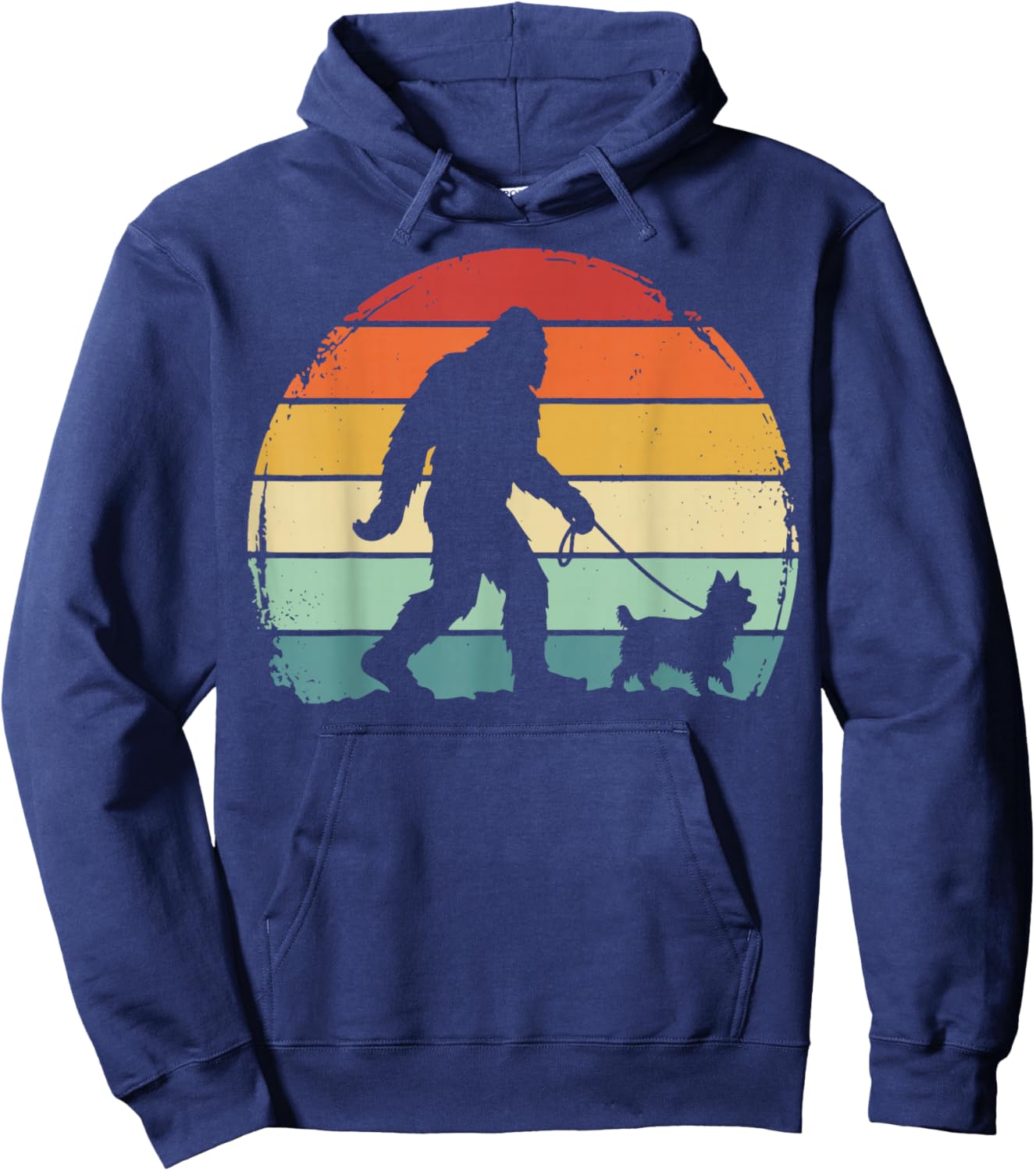 Bigfoot Yorkshire Terrier Retro Yorkie Hoodie - Hoodie | Navy