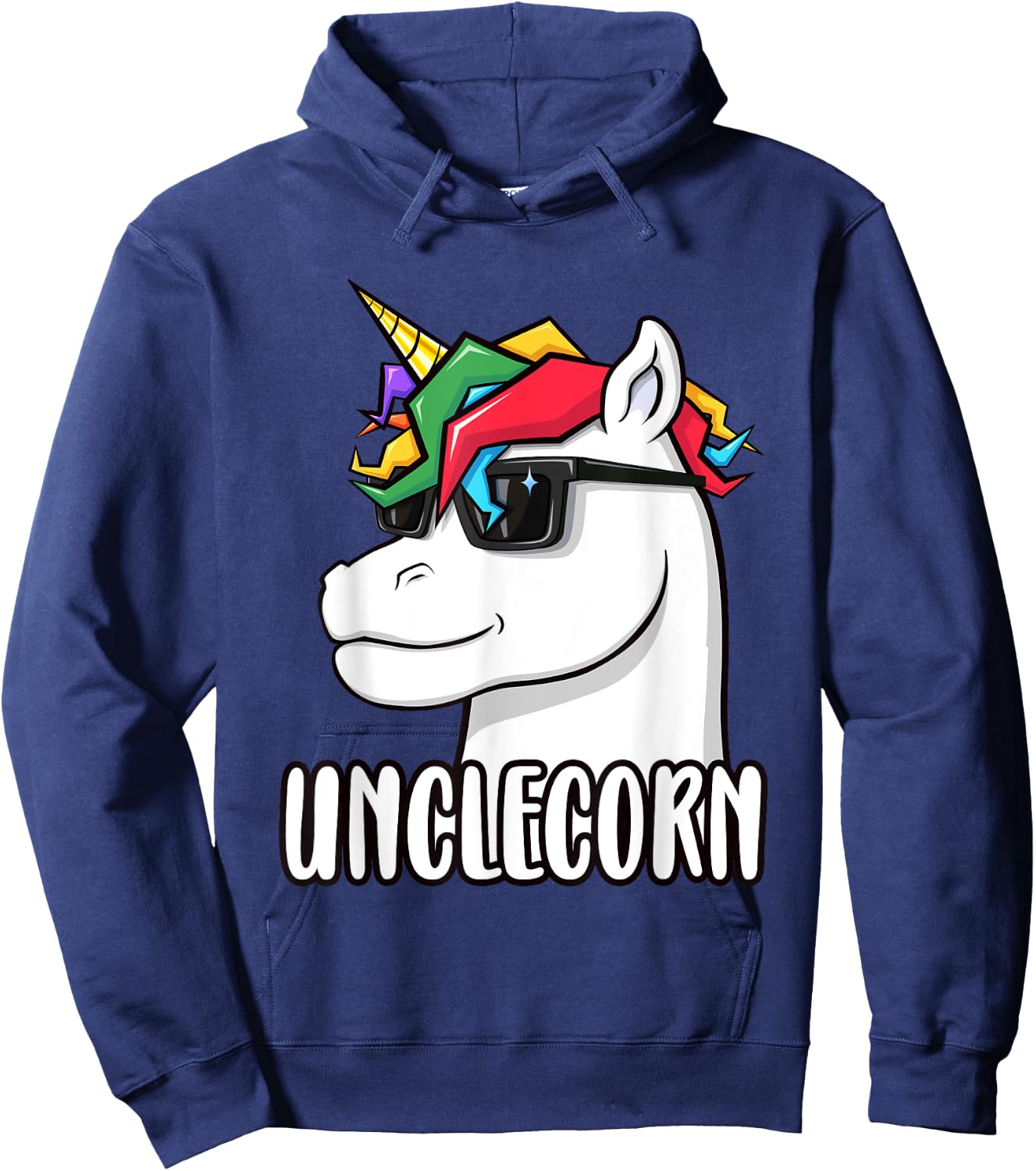 Unclecorn - Unicorn Uncle - Funny Birthday Gift Hoodie - Hoodie | Navy