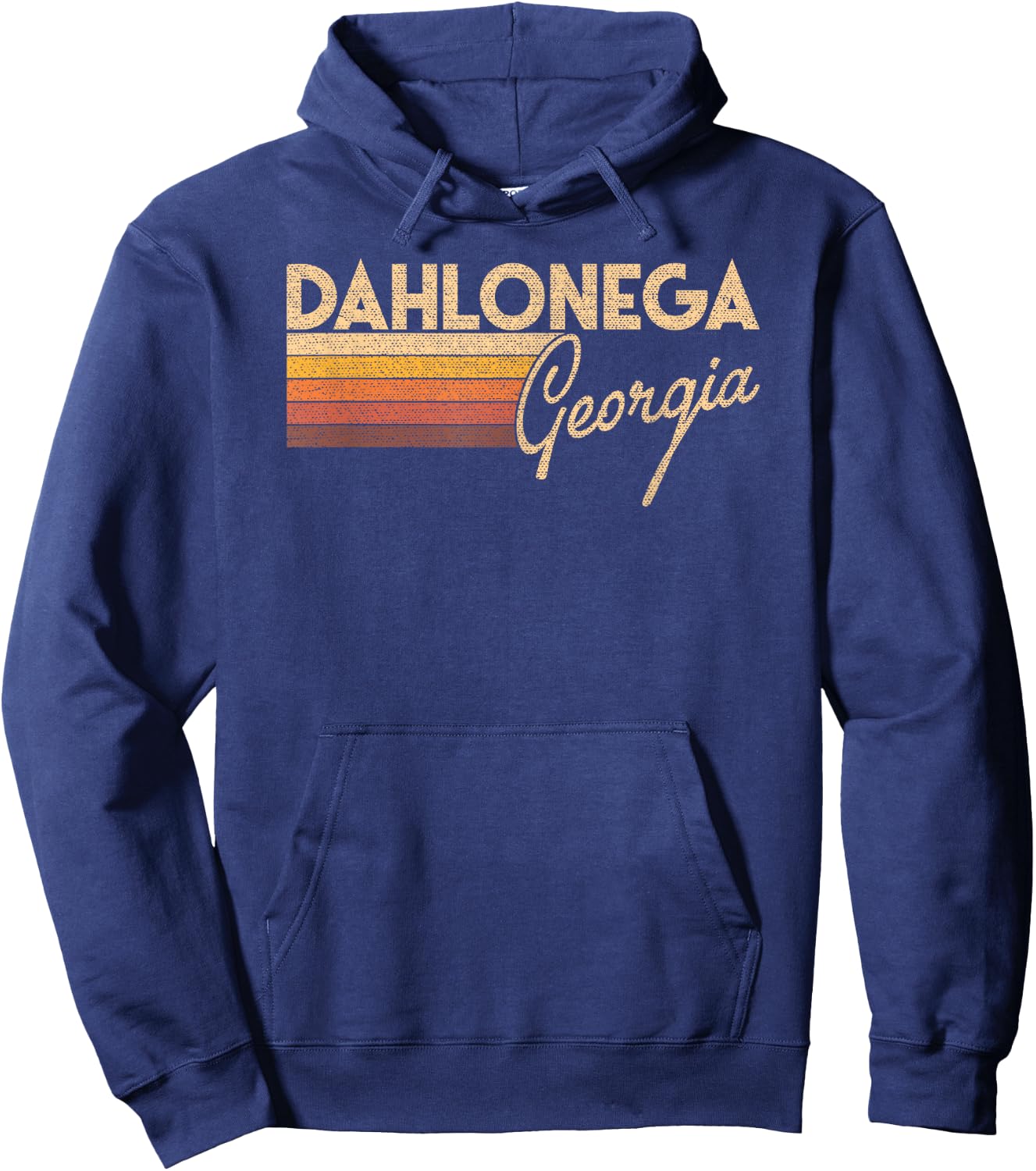 80s Style Dahlonega Georgia Hoodie - Hoodie | Navy