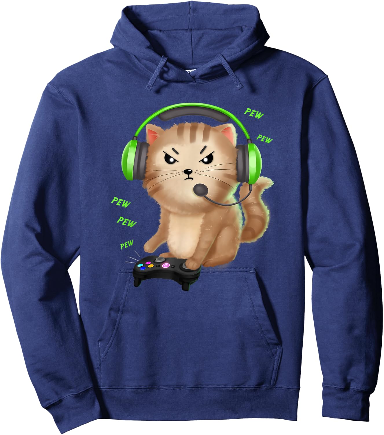 Cat Gaming Gift Video Games Lover Nerd Girl Hoodie - Hoodie | Navy
