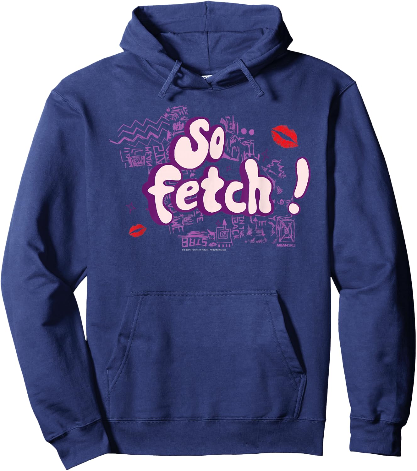 Mean Girls So Fetch! Illustrated Type Y2K Movie Hoodie - Hoodie | Navy