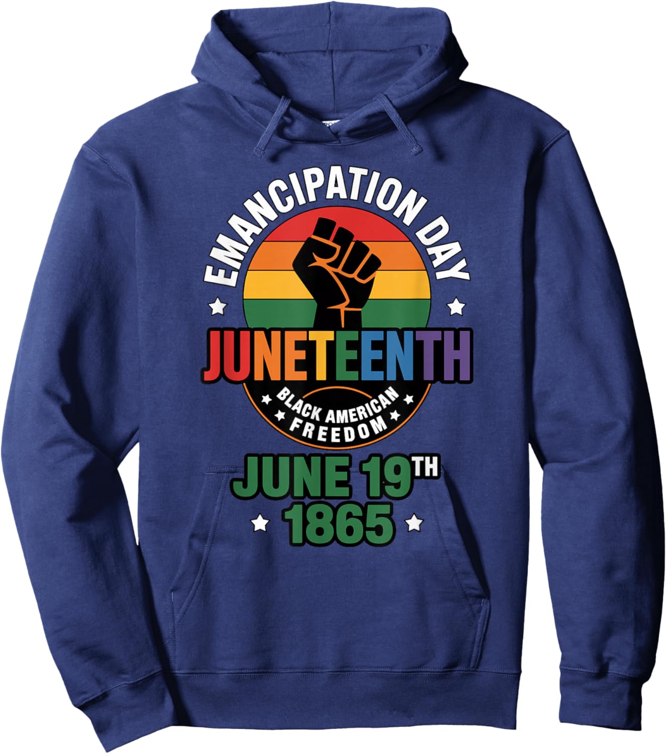 Juneteenth Emancipation Day Hoodie - Hoodie | Navy