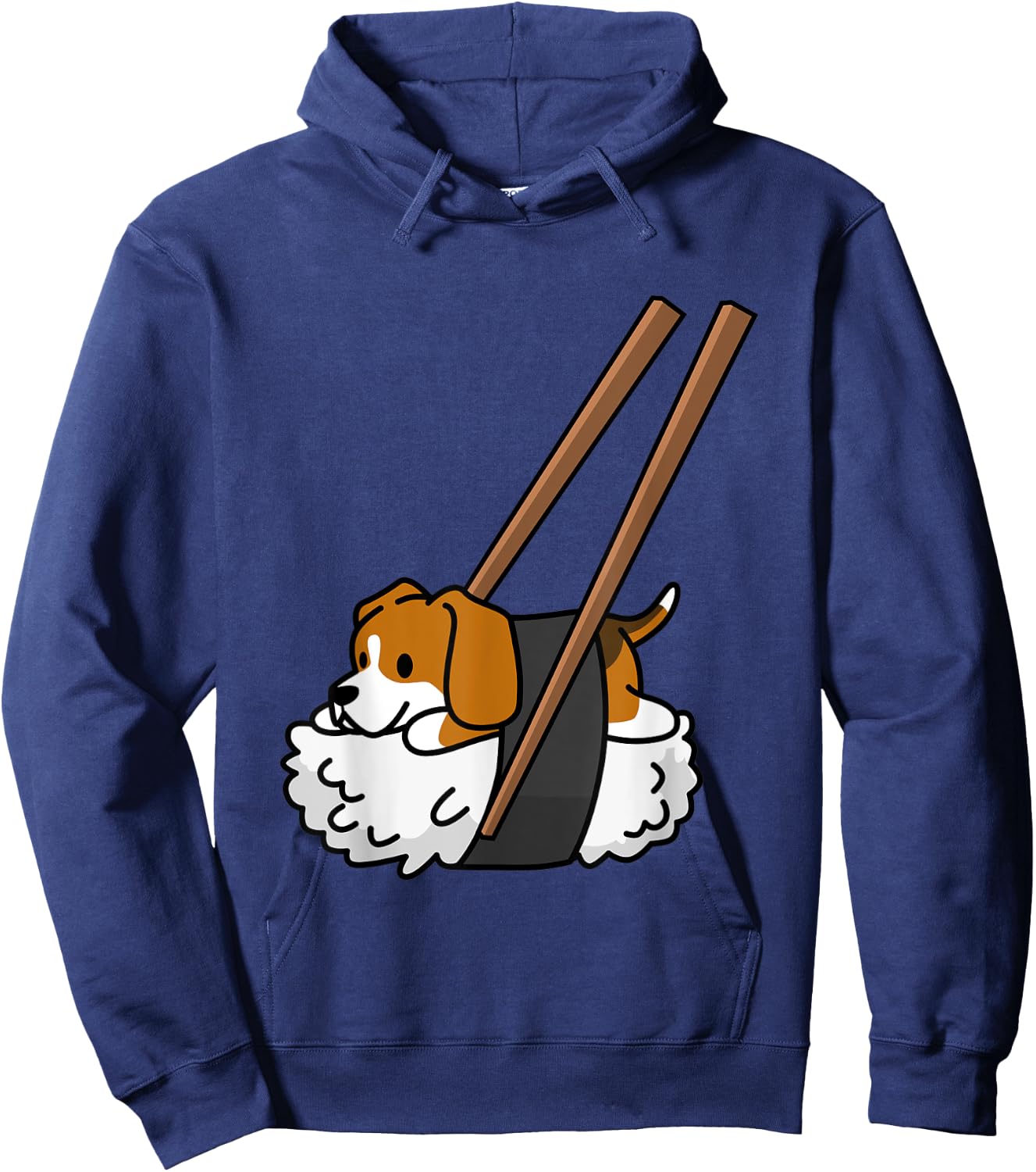 Beagle Nigiri Sushi Funny Dog Shirt Hoodie - Hoodie | Navy