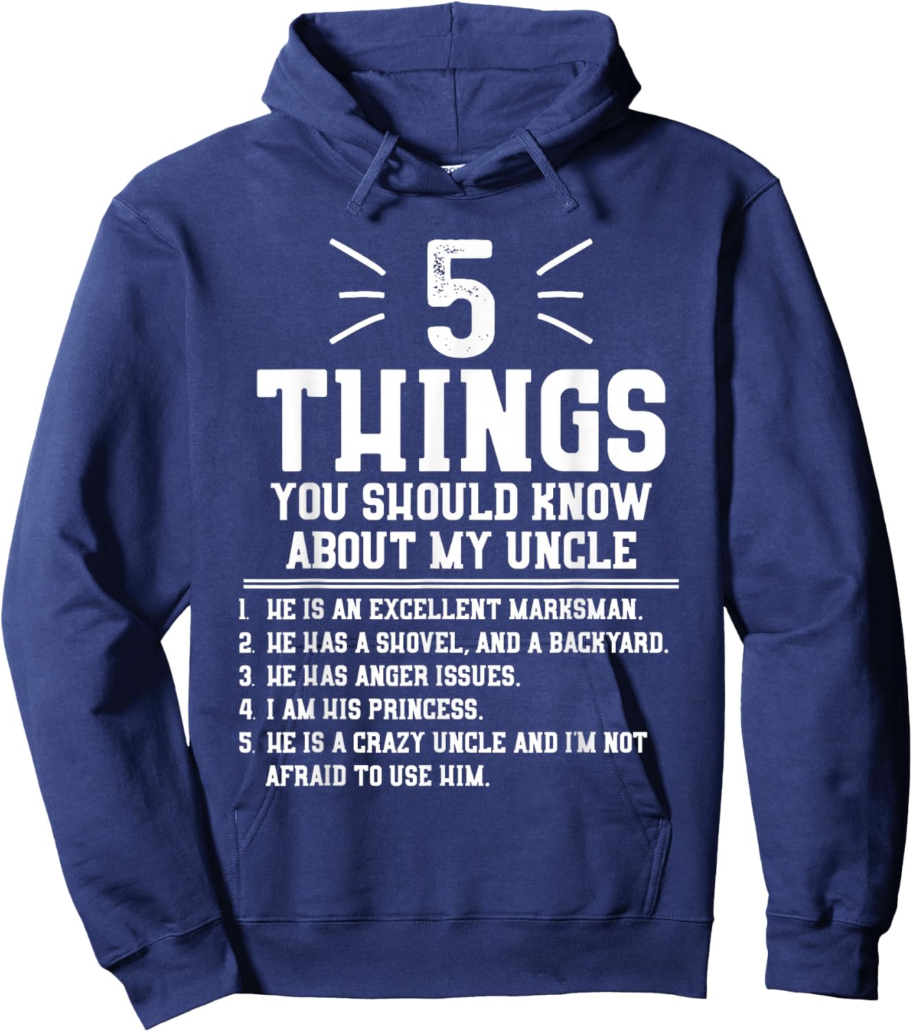 5 Things Should Know About My Uncle - Niece Hoodie - Hoodie | Navy