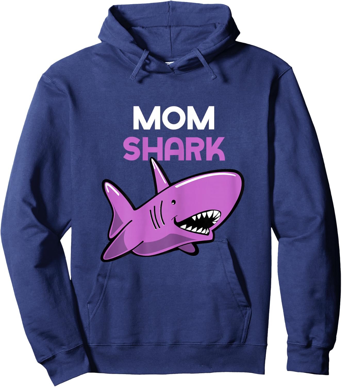 Mom Shark Funny Family Hoodie - Hoodie | Navy