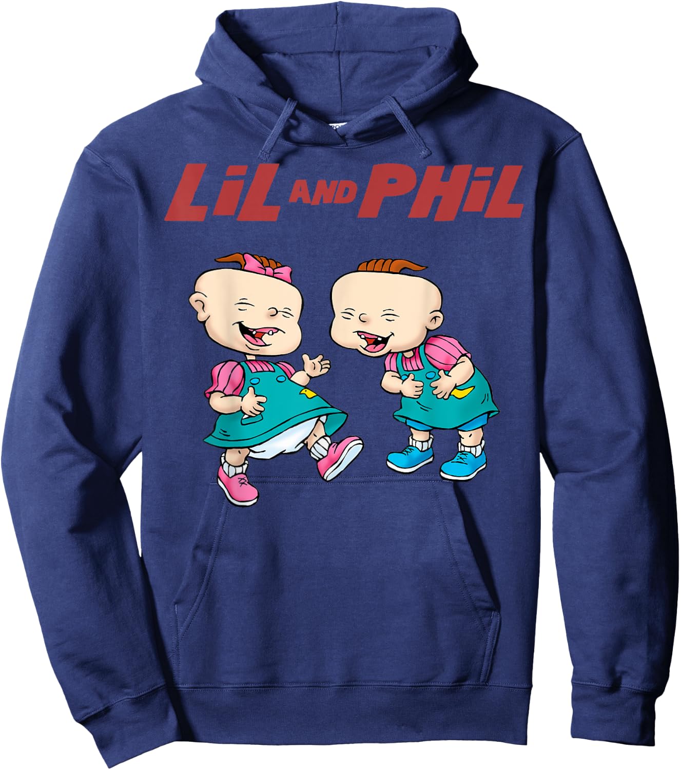 Rugrats Lil And Phil Laughing Poster Hoodie - Hoodie | Navy