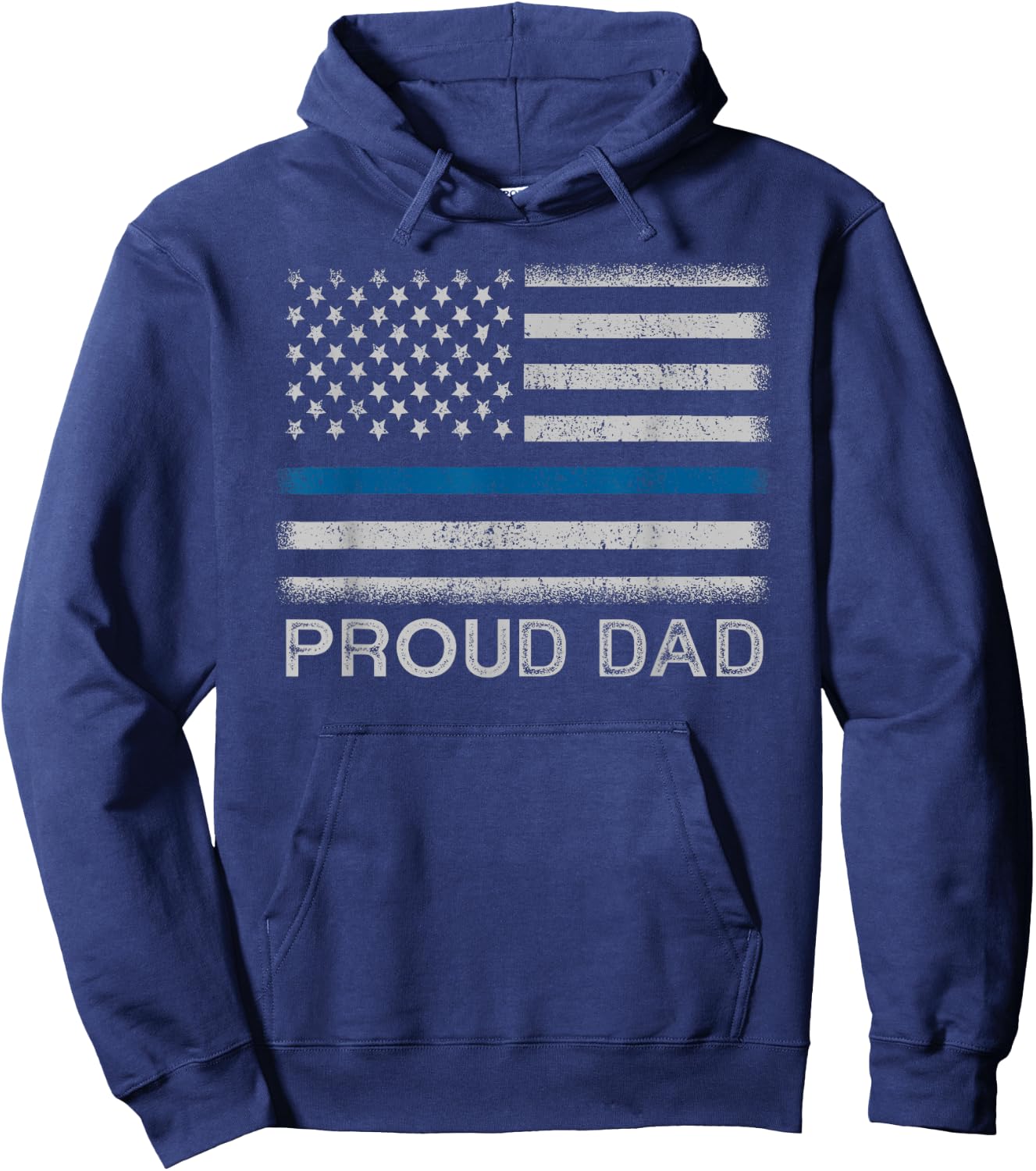 Thin Blue Line Proud Dad Police Family Hoodie - Hoodie | Navy