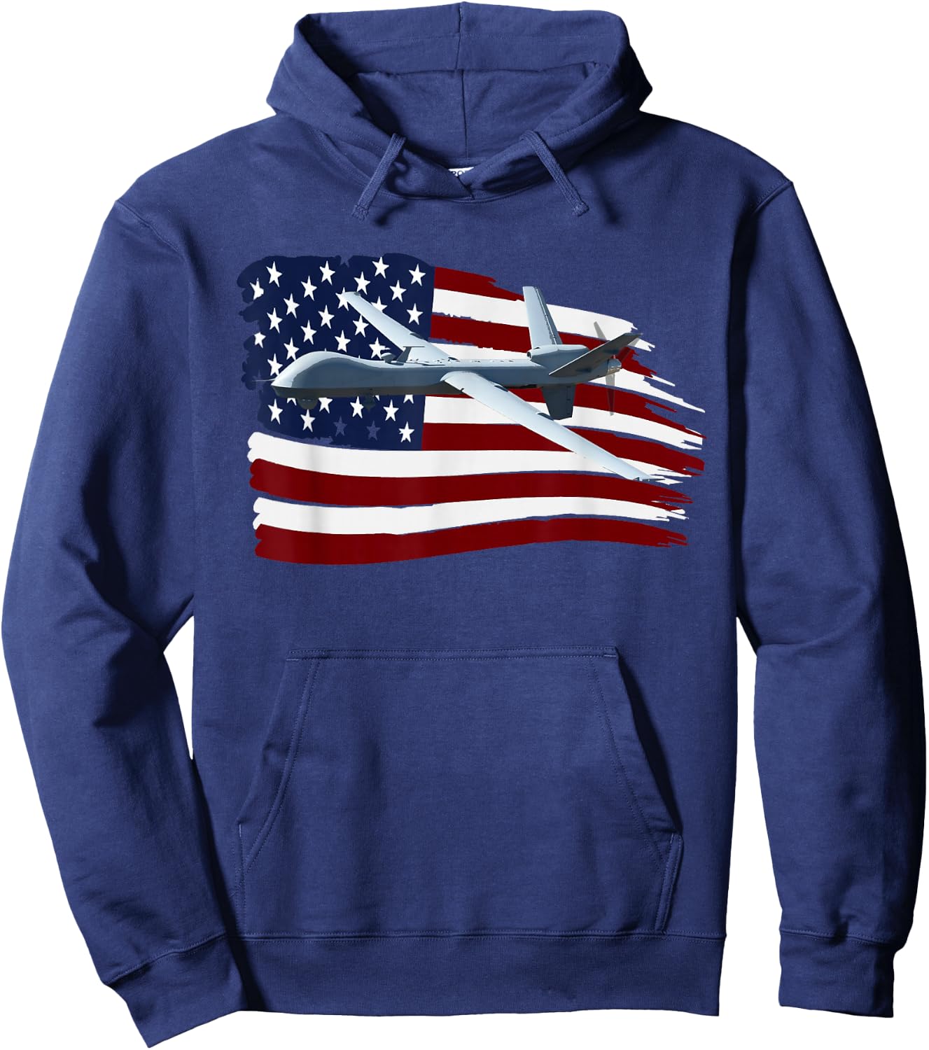 Mq-9 Reaper Drone Uav T Shirt Us Flag Usa Hoodie - Hoodie | Navy