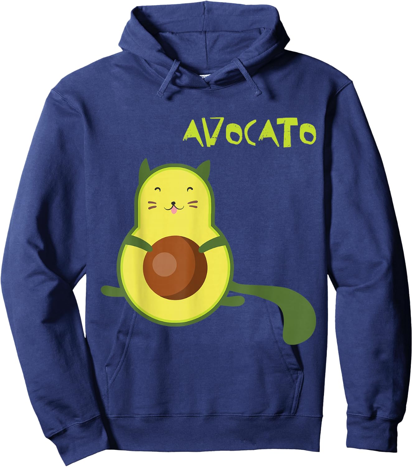 Avocato Funny Cute Cat Avocado Gift Vegan Hoodie - Hoodie | Navy
