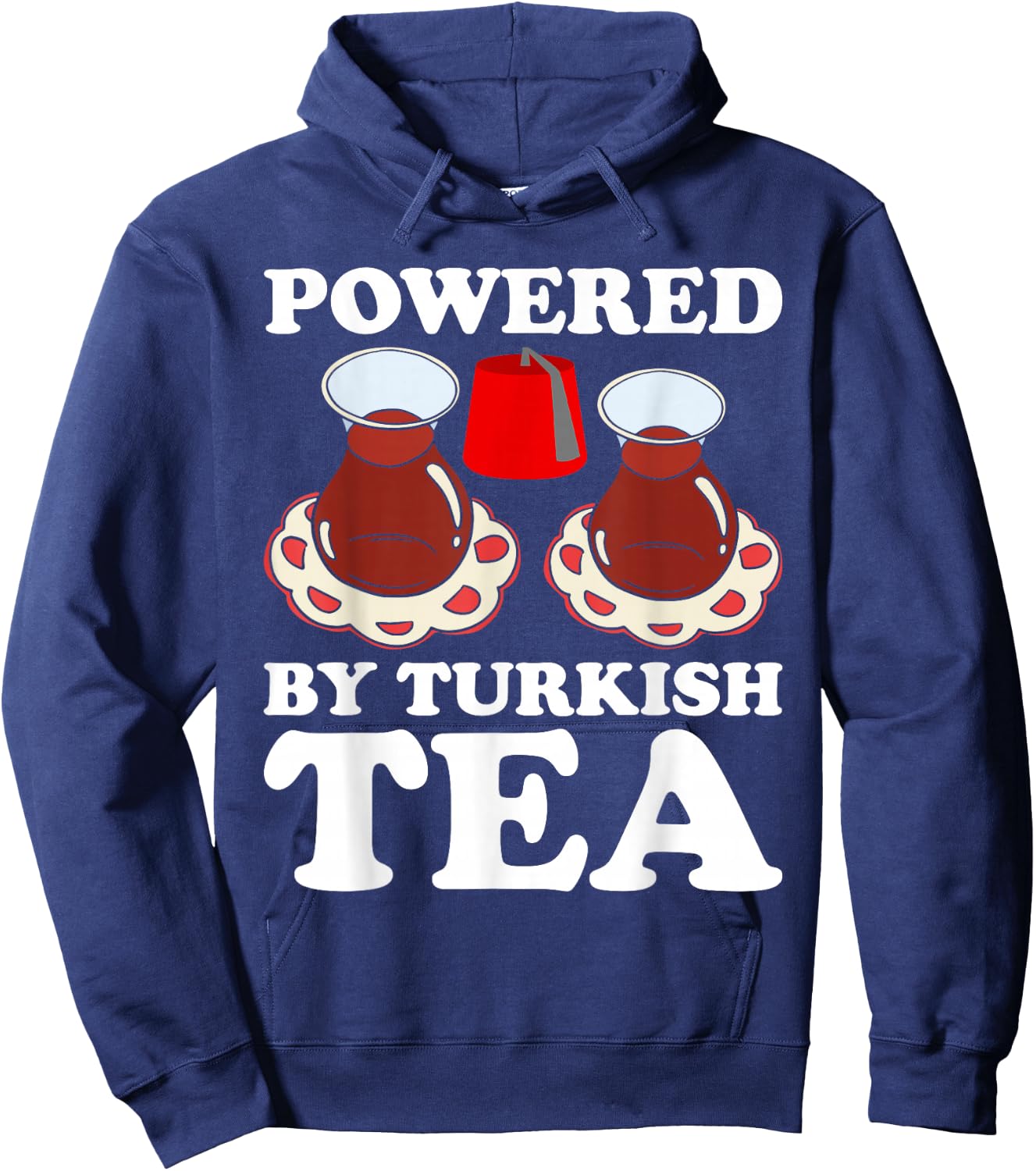 Powered By Turkish Tea Hoodie - Hoodie | Navy