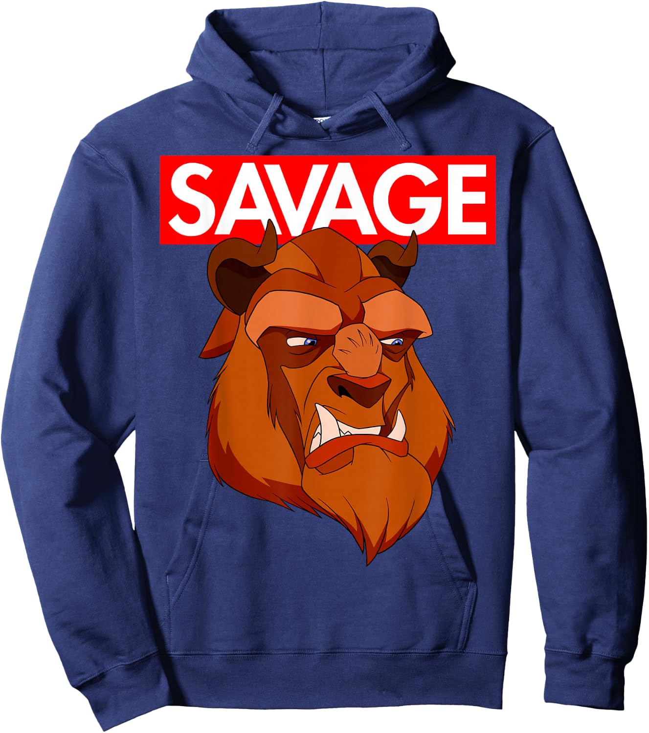 Disney Beauty & the Beast Savage Face Graphic Hoodie - Hoodie | Navy