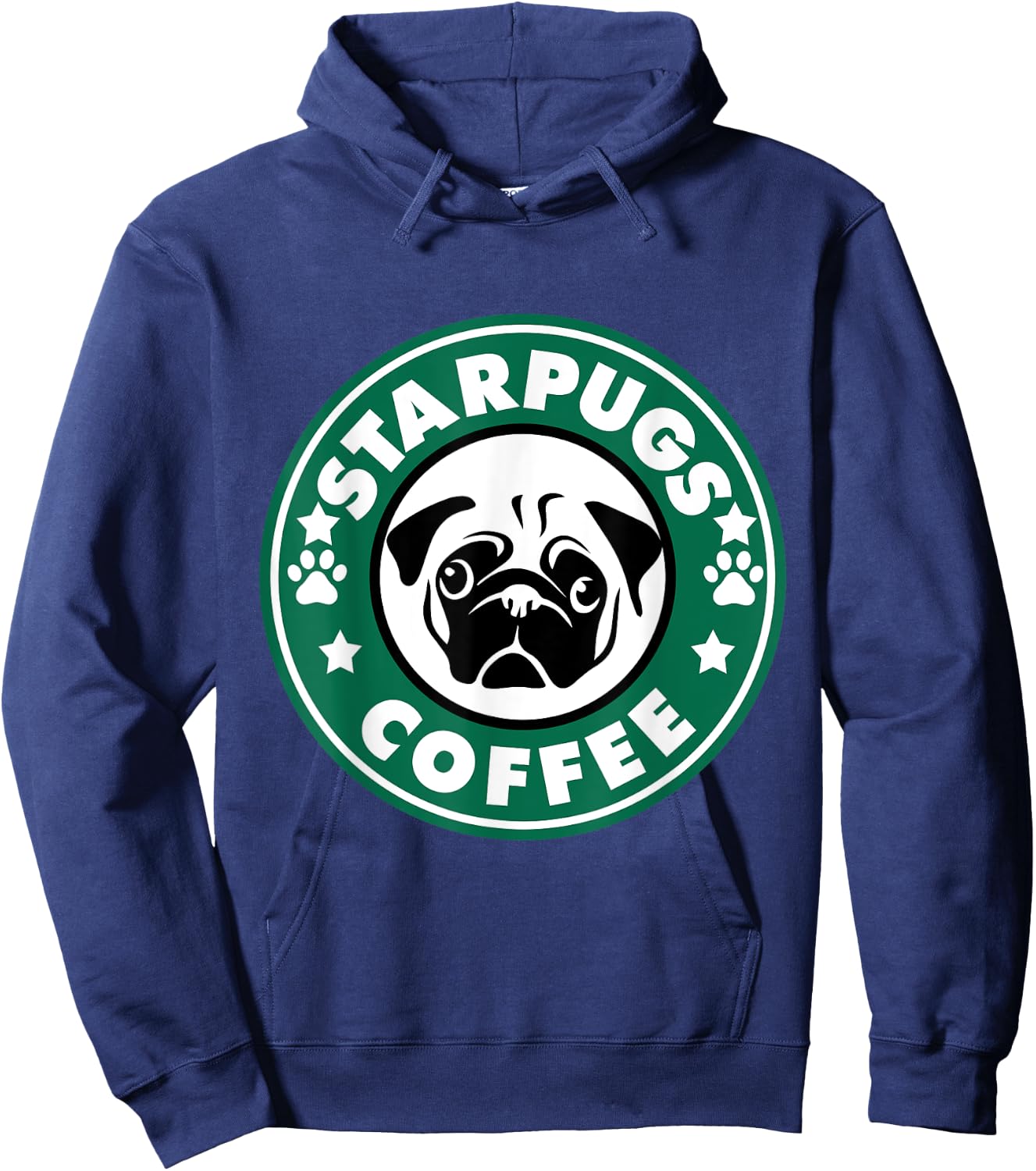 Starpugs Coffee Pug Dog Lover Gift Hoodie - Hoodie | Navy