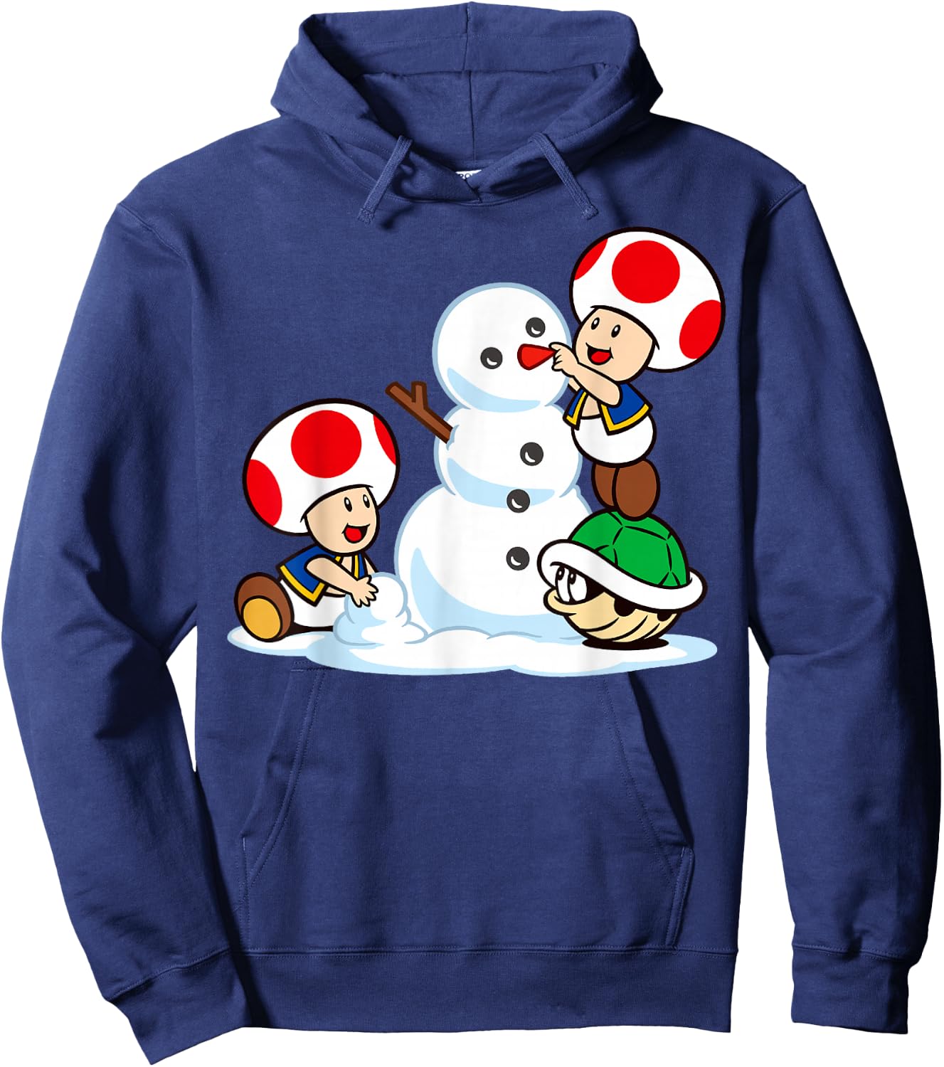 Super Mario Toad Snow Man Hoodie - Hoodie | Navy