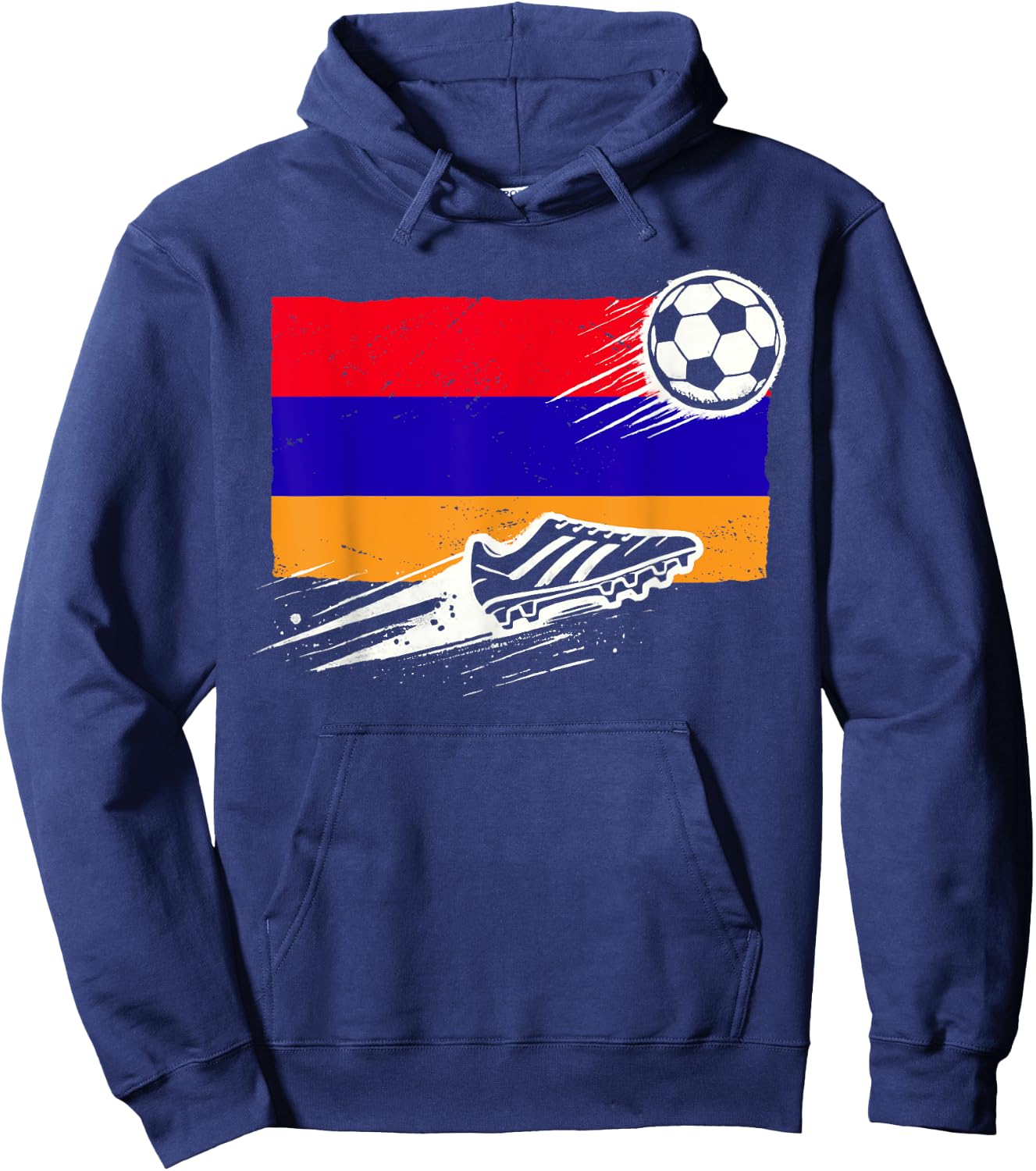 Armenia Flag Armenian Soccer Flag Armenian Hoodie - Hoodie | Navy