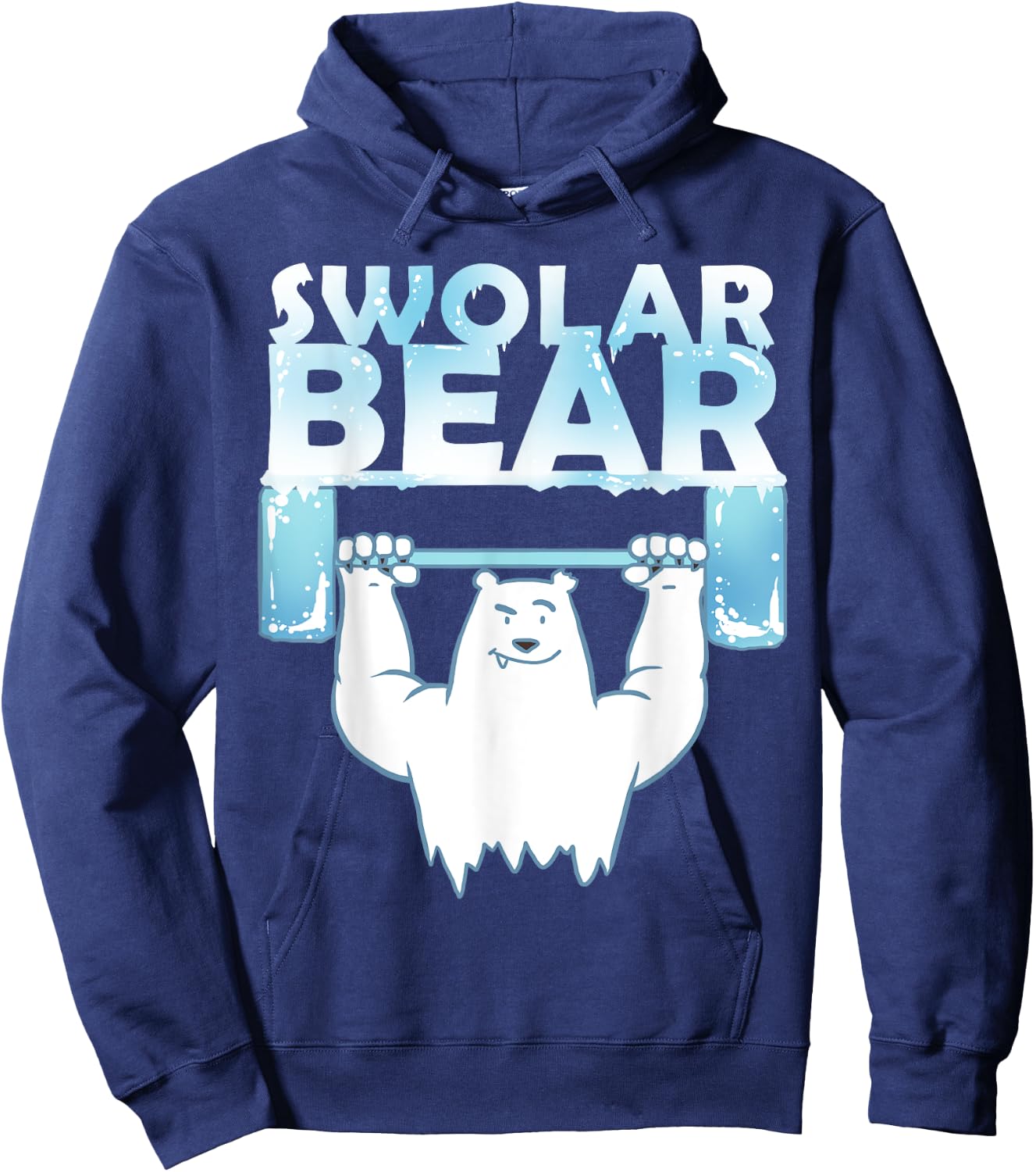 Funny Polar Bear Swolar Bear Lifting Hoodie - Hoodie | Navy