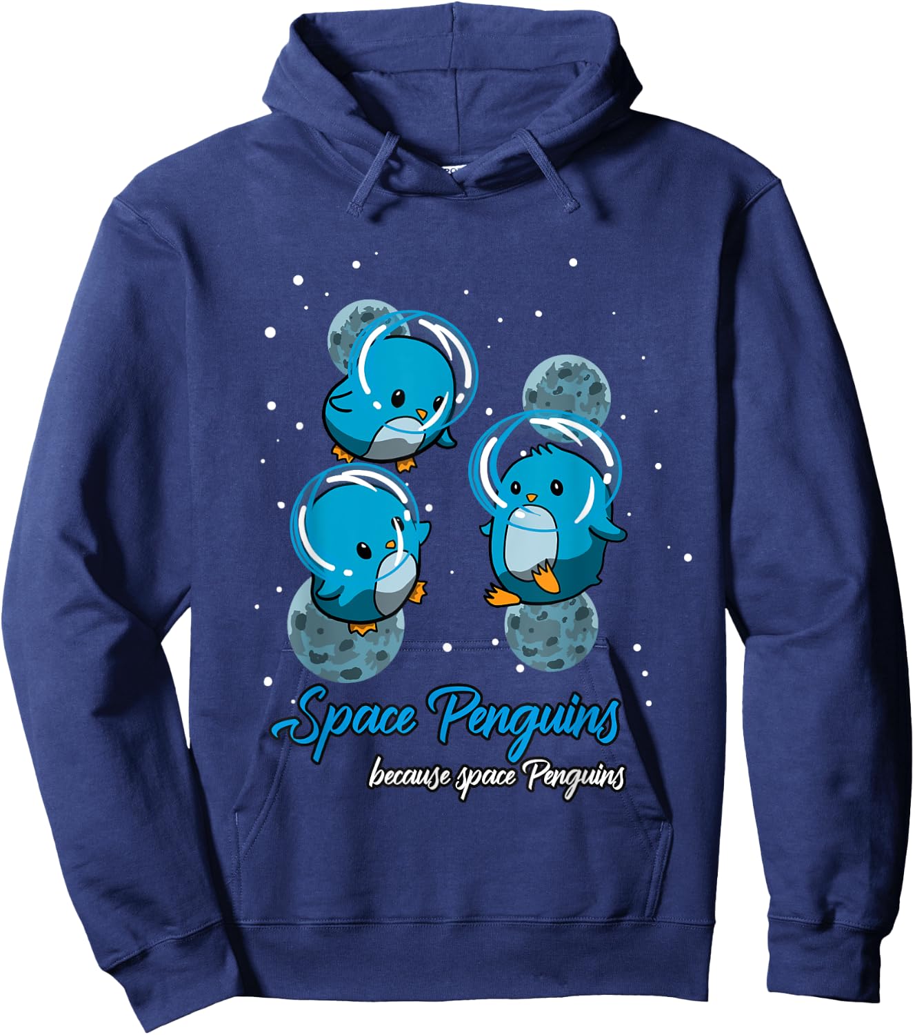Space Penguins | Funny Astronaut Penguin Hoodie - Hoodie | Navy