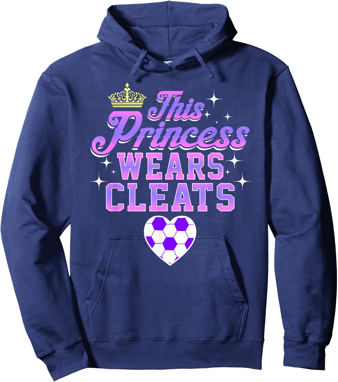 THIS PRINCESS WEARS CLEATS soccer shirt Hoodie - Hoodie | Navy