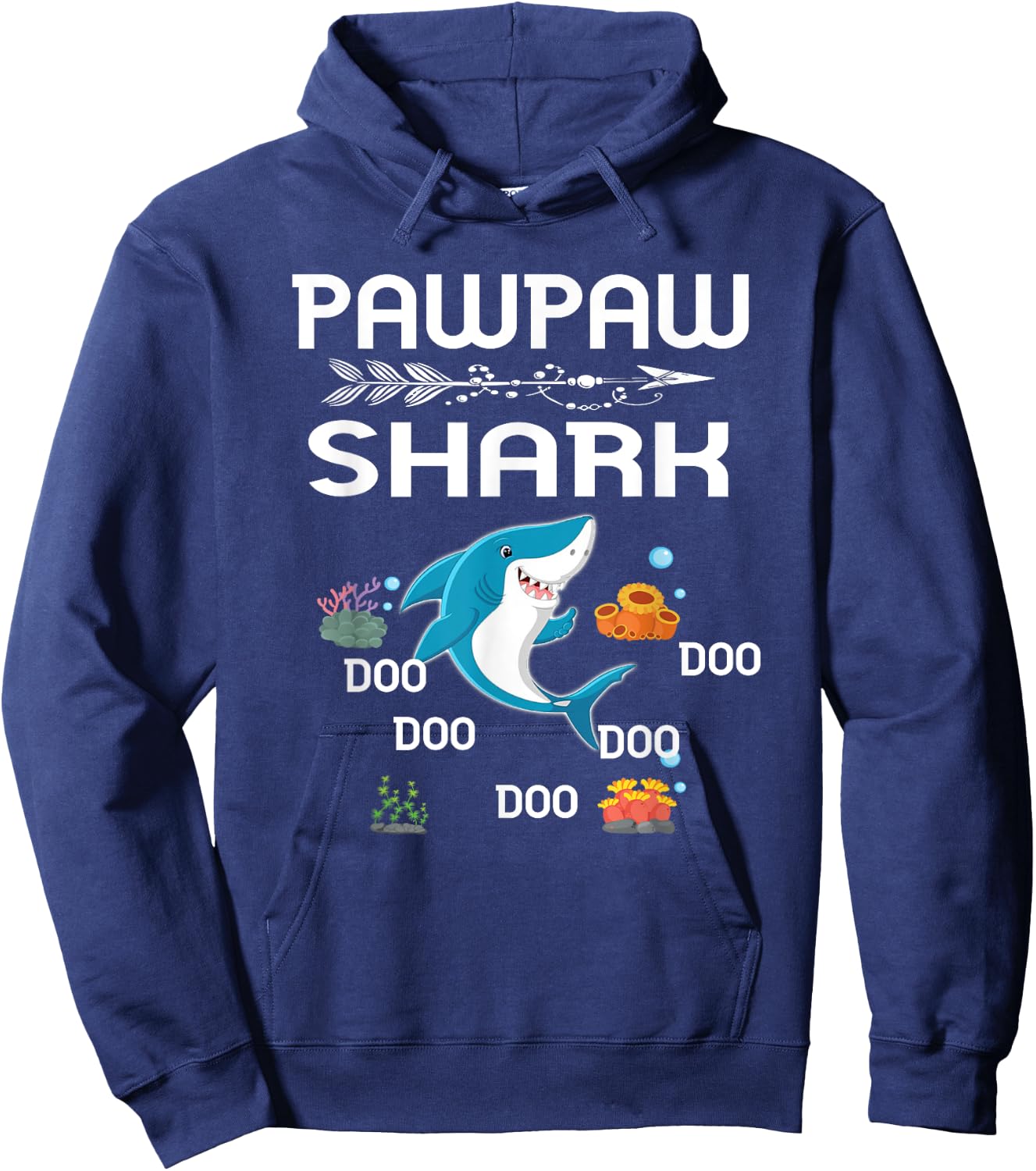 Pawpaw Shark Shirt Fathers Day Gift For Pawpaw Hoodie - Hoodie | Navy