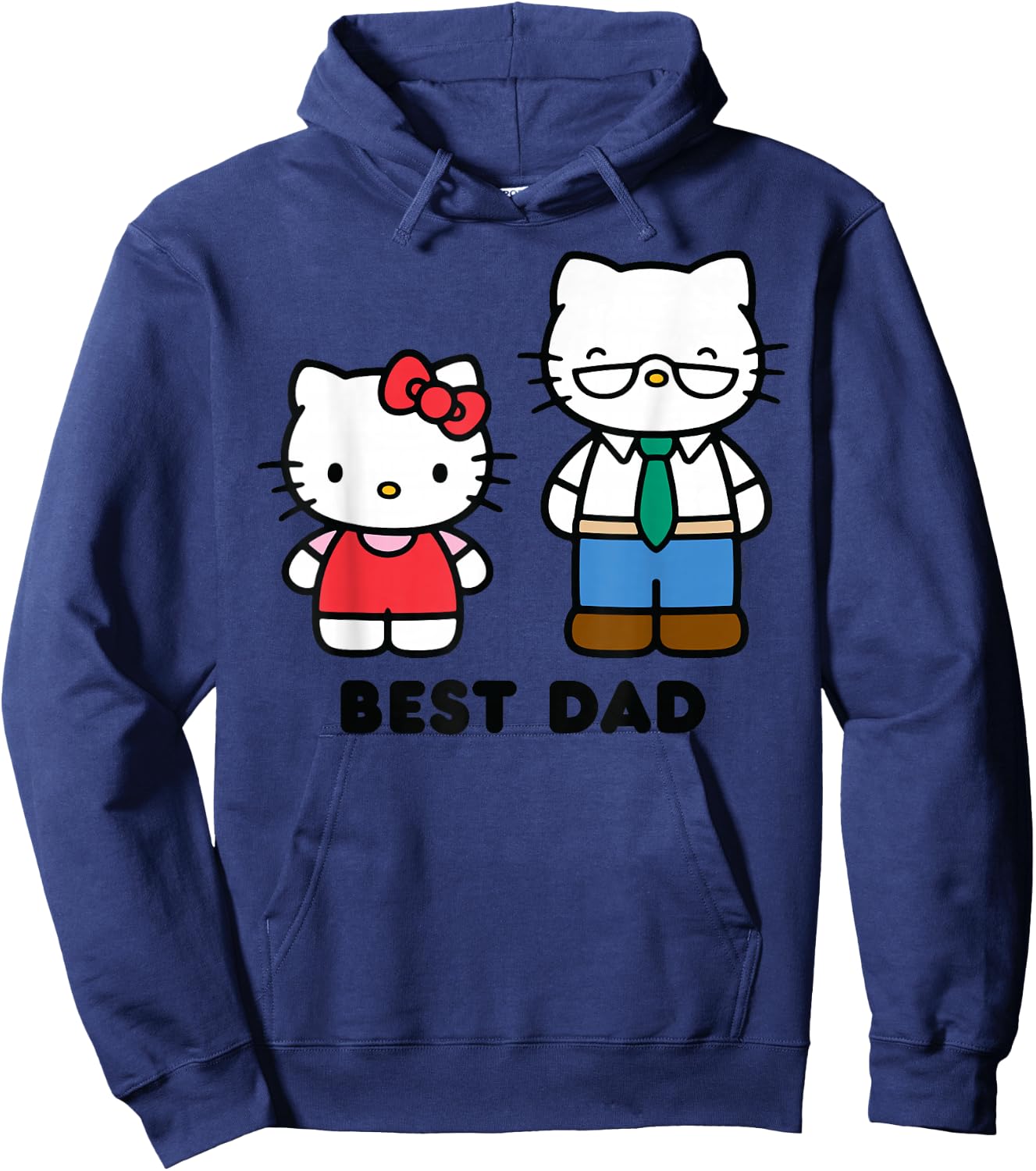 Hello Kitty Best Dad Fathers Day Small Hoodie - Hoodie | Navy