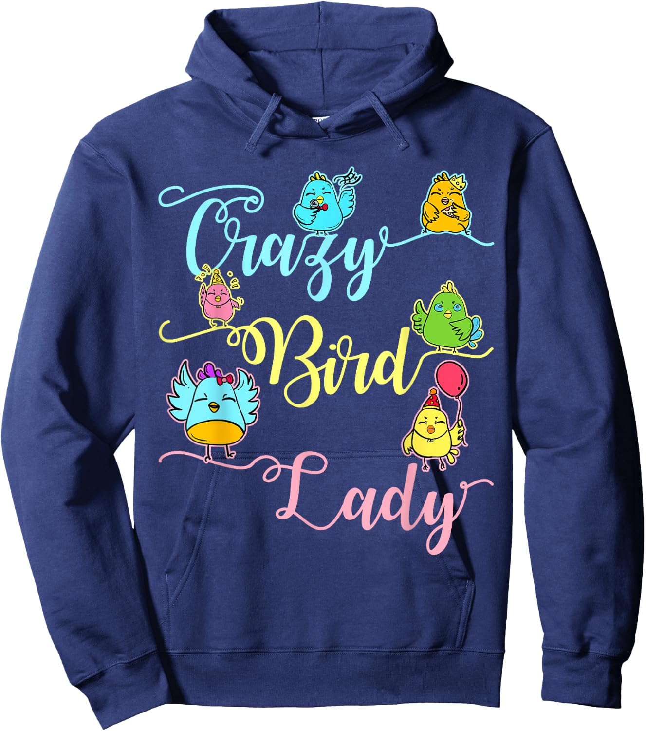 Crazy Bird Lady Women Birds Lover Nerd Birder Hoodie - Hoodie | Navy
