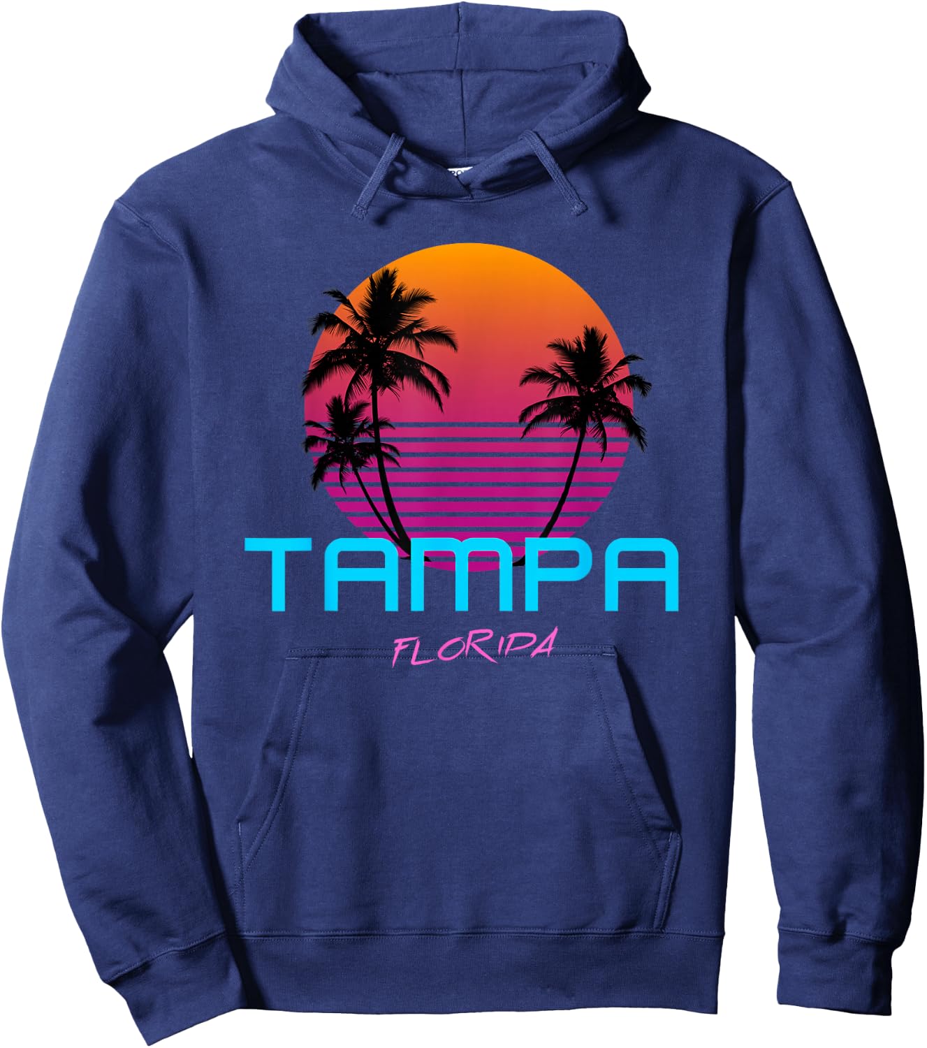 Tampa Florida Retro 80s Hoodie - Hoodie | Navy