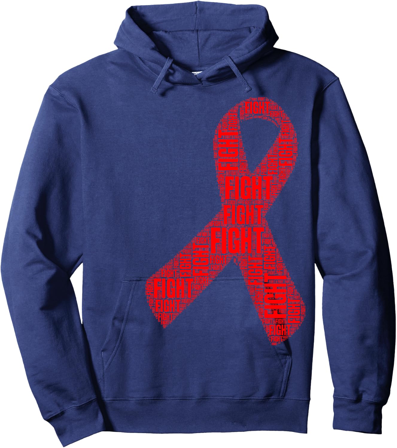 Red Ribbon Fight HIV AIDS Awareness Hoodie - Hoodie | Navy