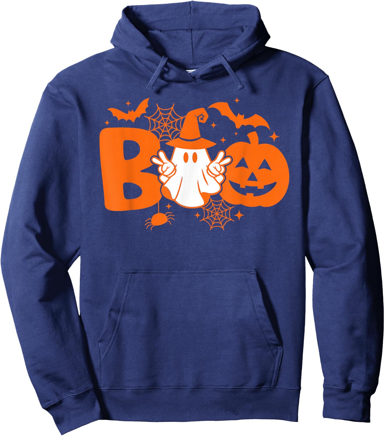 Funny Boo Cute Ghost Retro Halloween Costume Hoodie - Hoodie | Navy