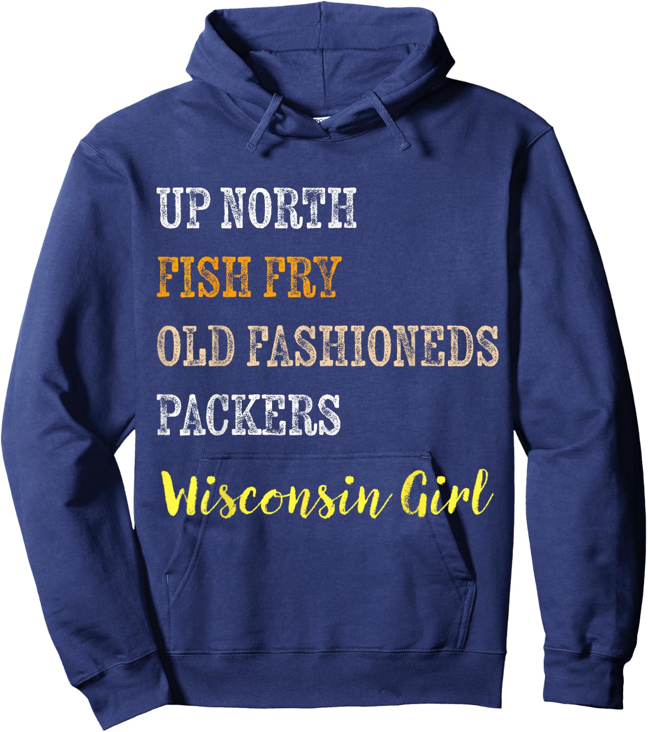 Fish Fry Fridays Old Fashioneds Wisconsin Gift Hoodie - Hoodie | Navy