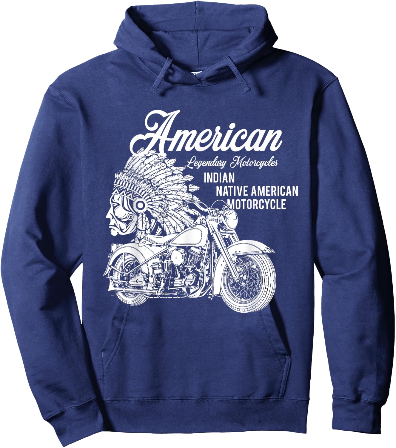 Motorcycle Indian native american bikers gift Hoodie - Hoodie | Navy