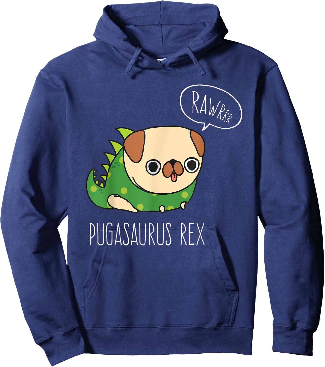 Pug Halloween Pugasaurus Rex Pug Dog Costume Hoodie - Hoodie | Navy