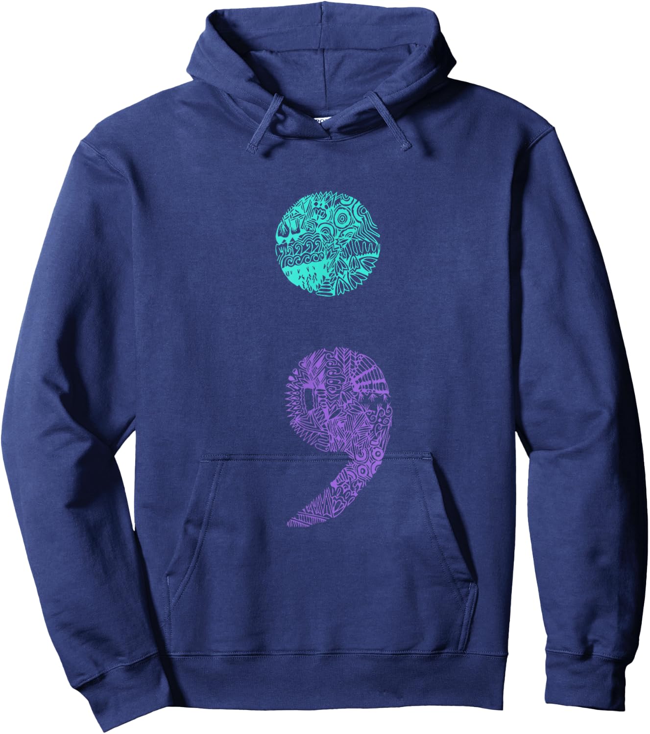 Semicolon Gift Suicide Prevention Awareness Hoodie - Hoodie | Navy