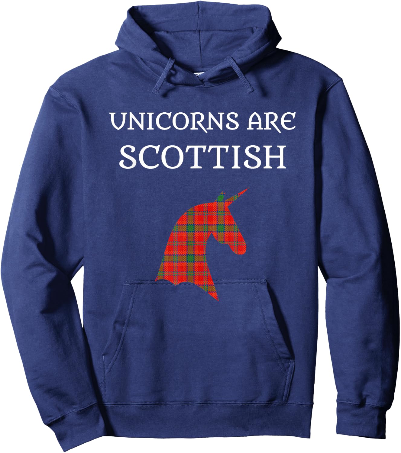 Unicorns Are Scottish Tartan Day Shirt Hoodie - Hoodie | Navy