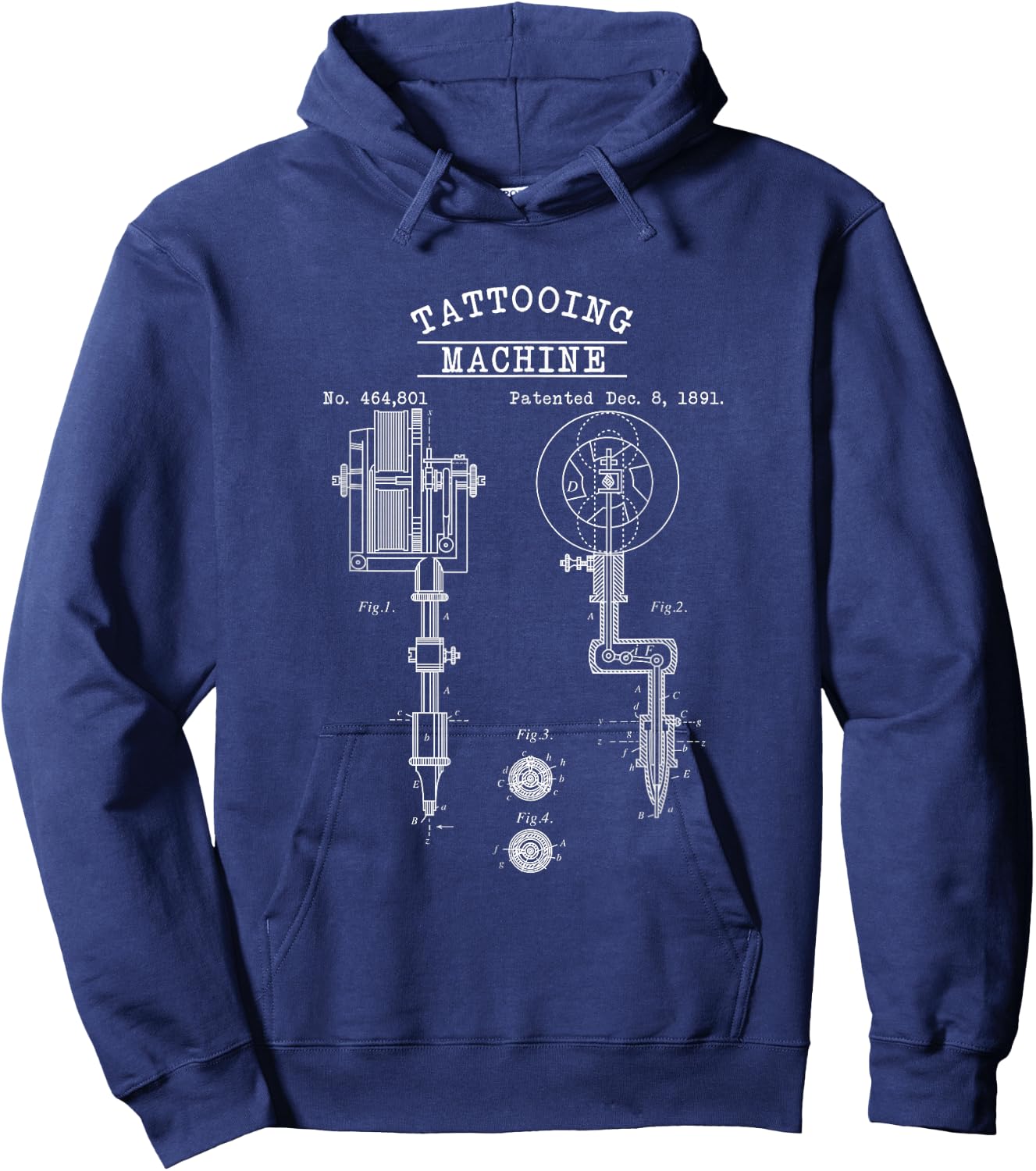 Schematic Representation of a Tattoo Machine Hoodie - Hoodie | Navy